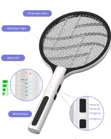 DEEZEE raqueta en mano uso manual para eliminar moscas y mosquitos