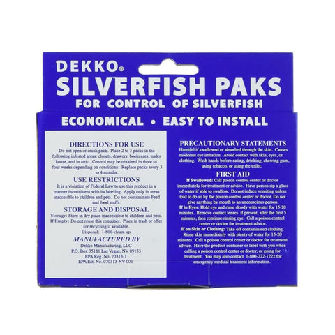 Dekko Silverfish caja abierta con 24 trampas lista para usar