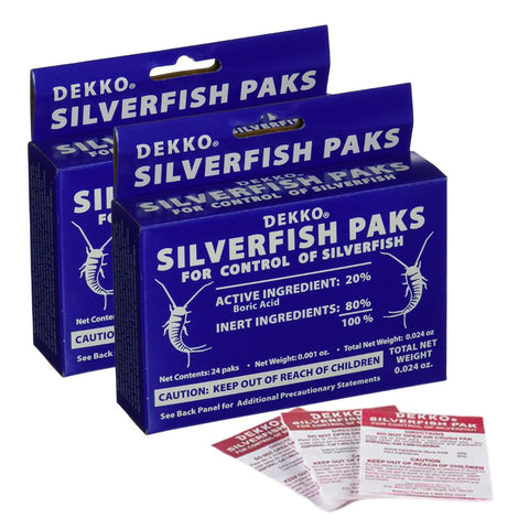 Dekko Silverfish frontal del empaque mostrando cantidad y uso