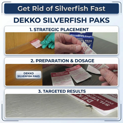Dekko Silverfish detalle de la trampa y textura para colocación precisa