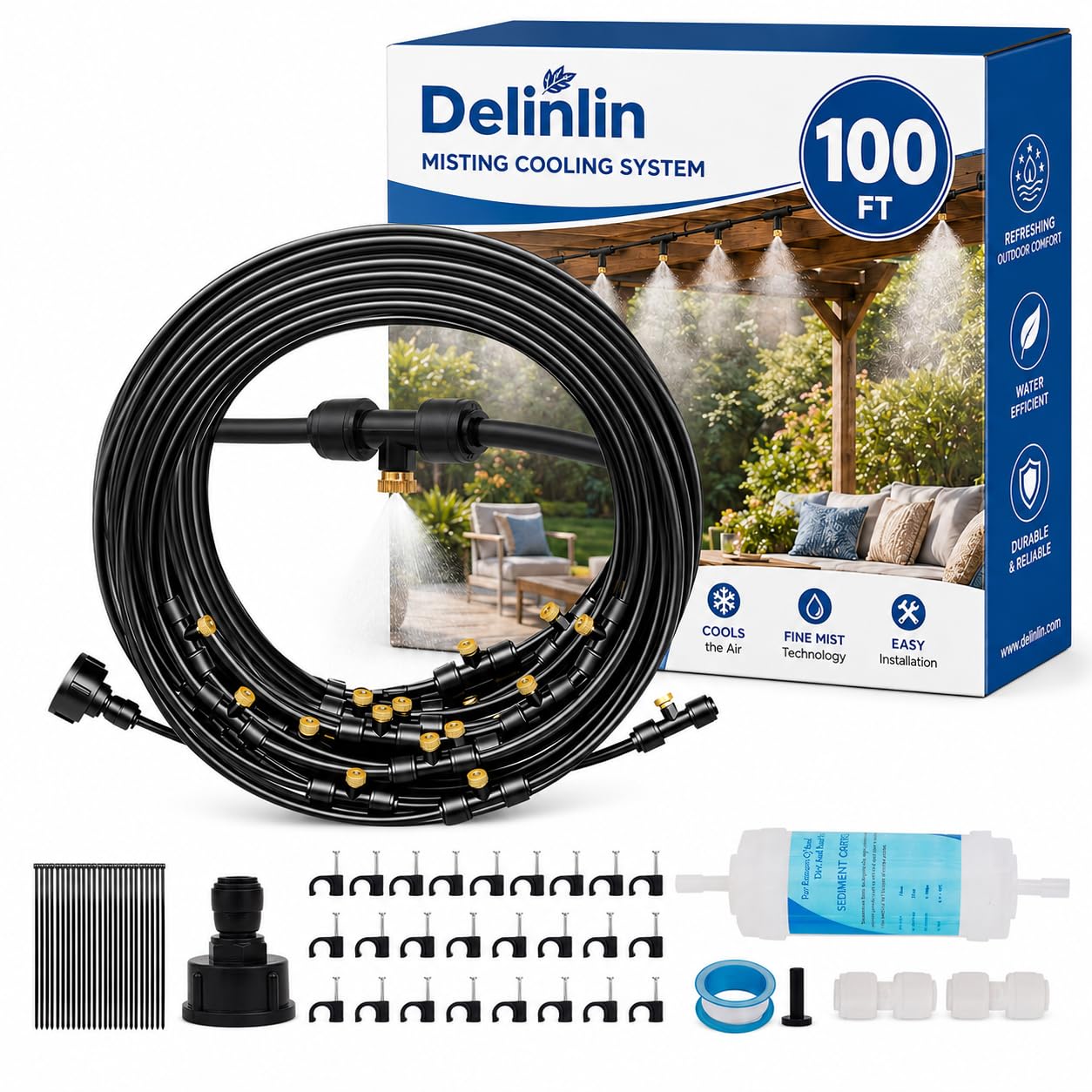 Delinlin kit frontal mostrando componentes para instalación rápida y modular