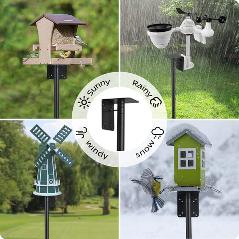 DEROFIT poste instalado en jardín ideal para observación de aves
