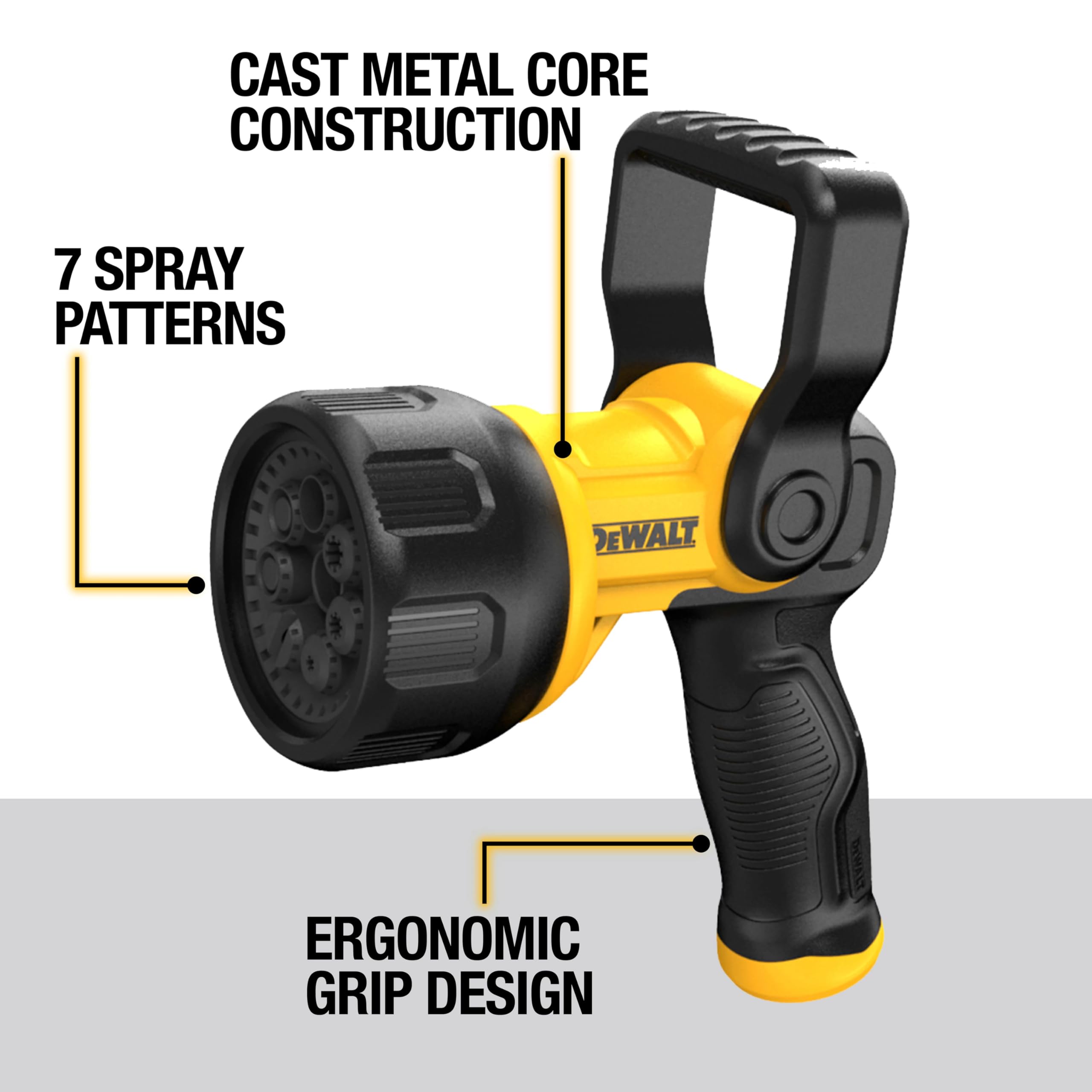 DEWALT detalle del núcleo metálico que asegura durabilidad prolongada