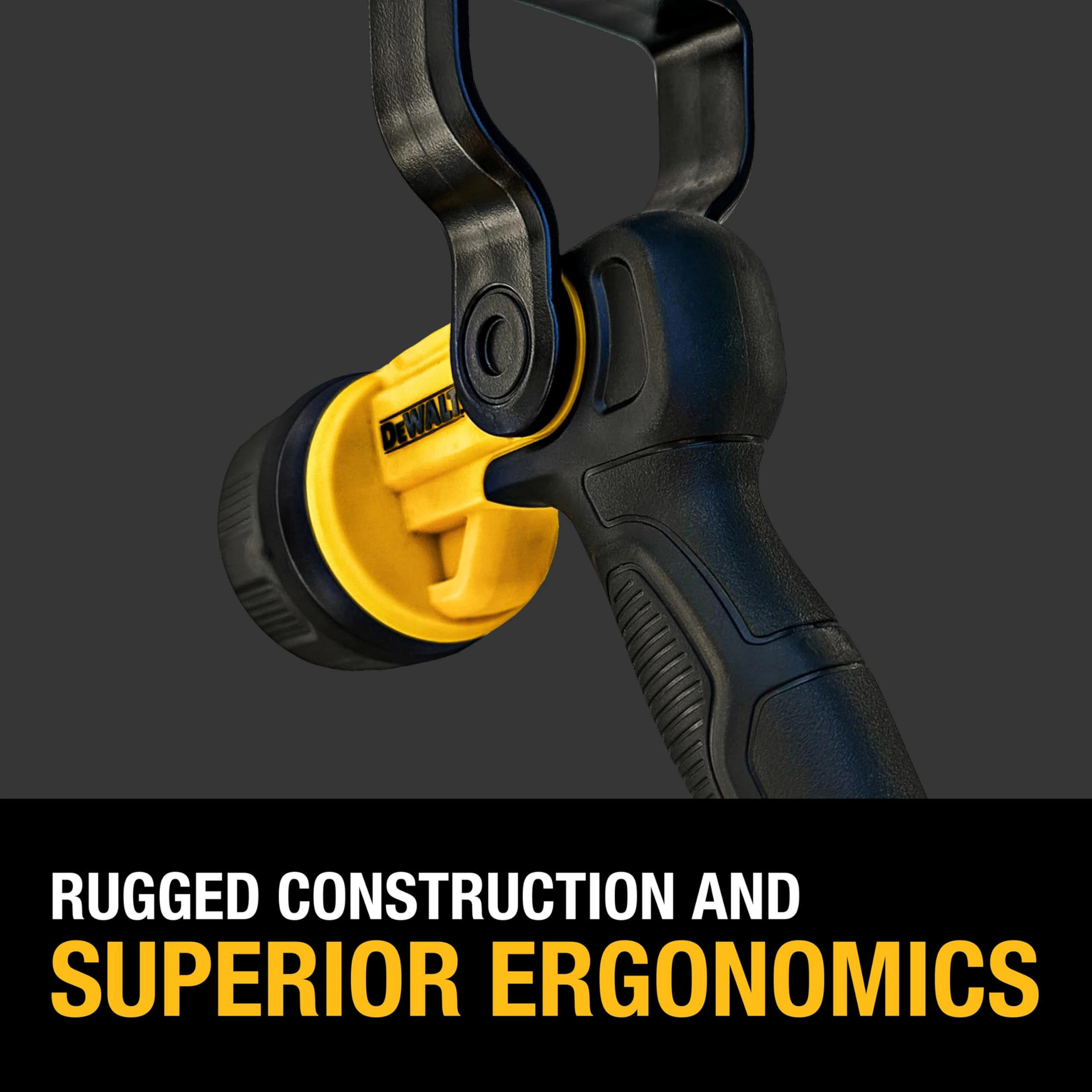 DEWALT boquilla en uso regando flores delicadas con control preciso