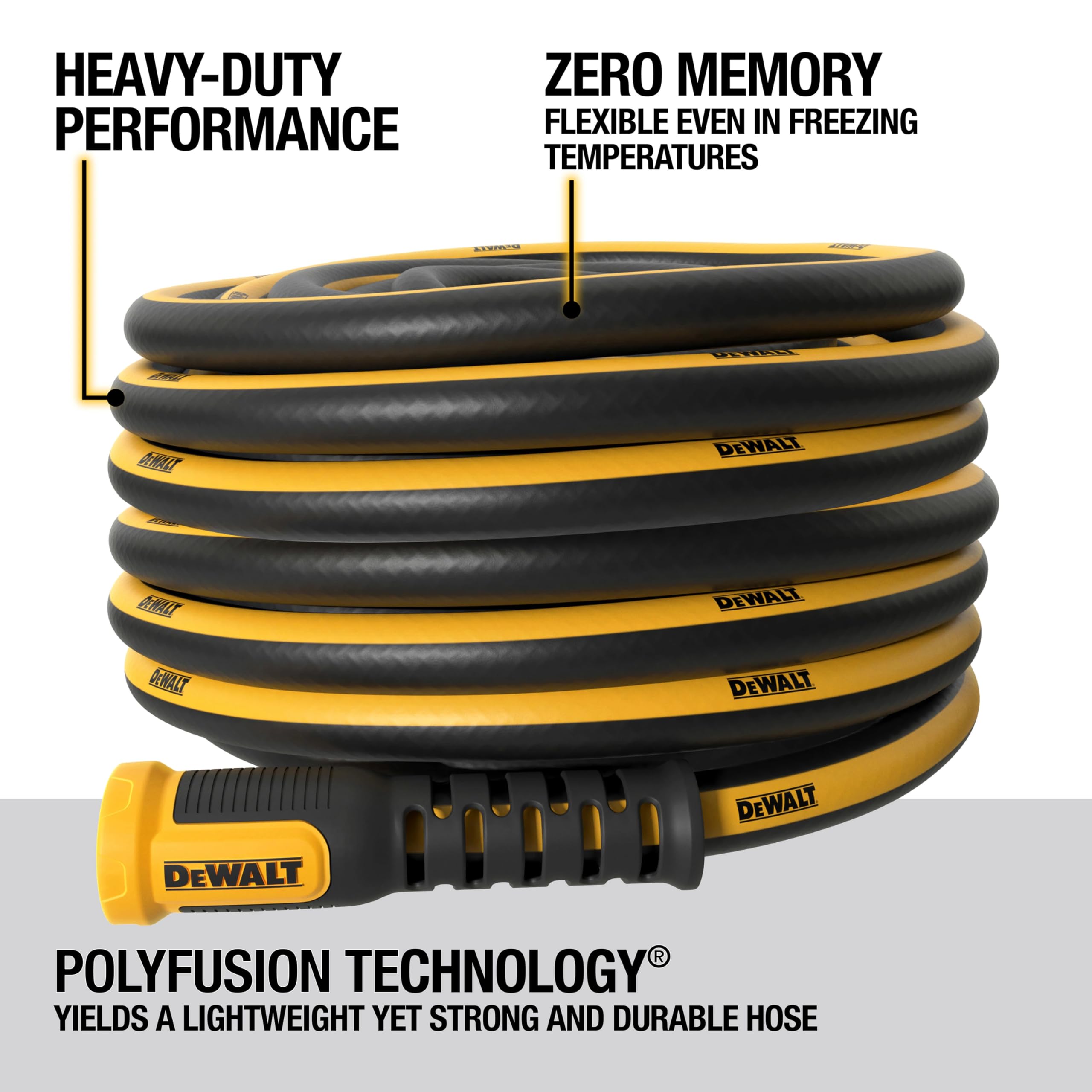 DEWALT detalle del material híbrido que demuestra flexibilidad en clima frío