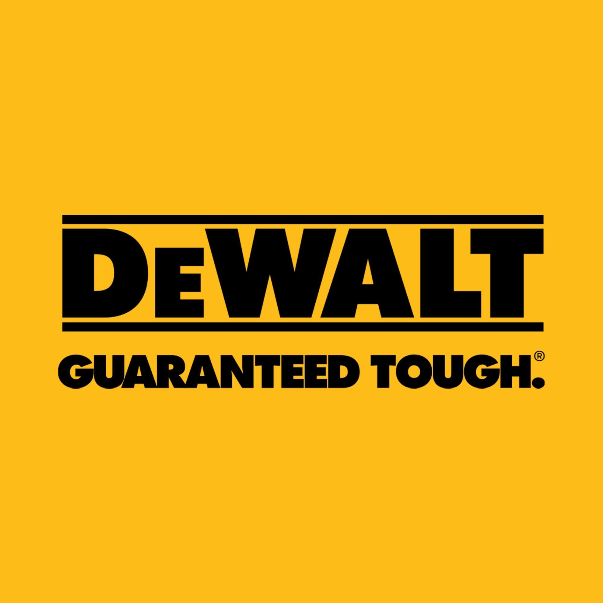 DEWALT etiqueta del producto con especificaciones para identificación rápida