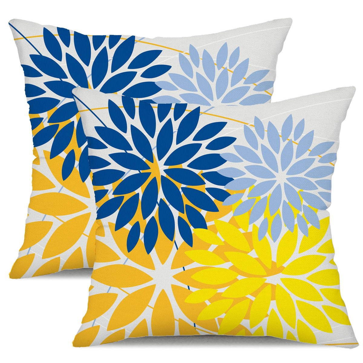 DFXSZ fundas pack frontal mostrando colores azul y amarillo, transforma espacios