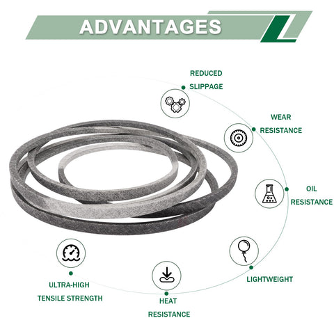 DHLPTX correa junto a regla para comparar tamaño 5/8" x 199" y confirmar ajuste