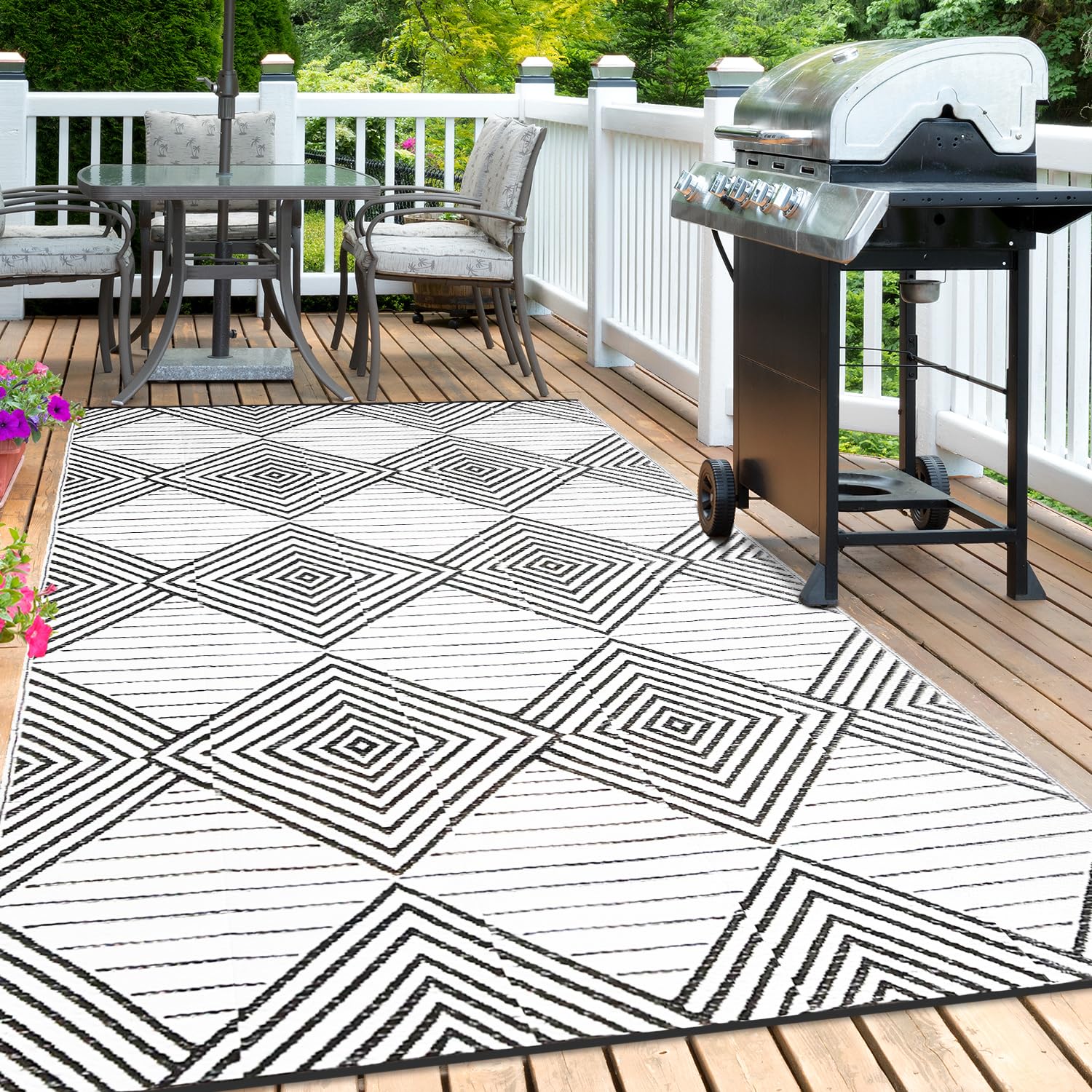 DiiKoo alfombra junto a muebles ilustra tamaño 6x9ft y cobertura práctica