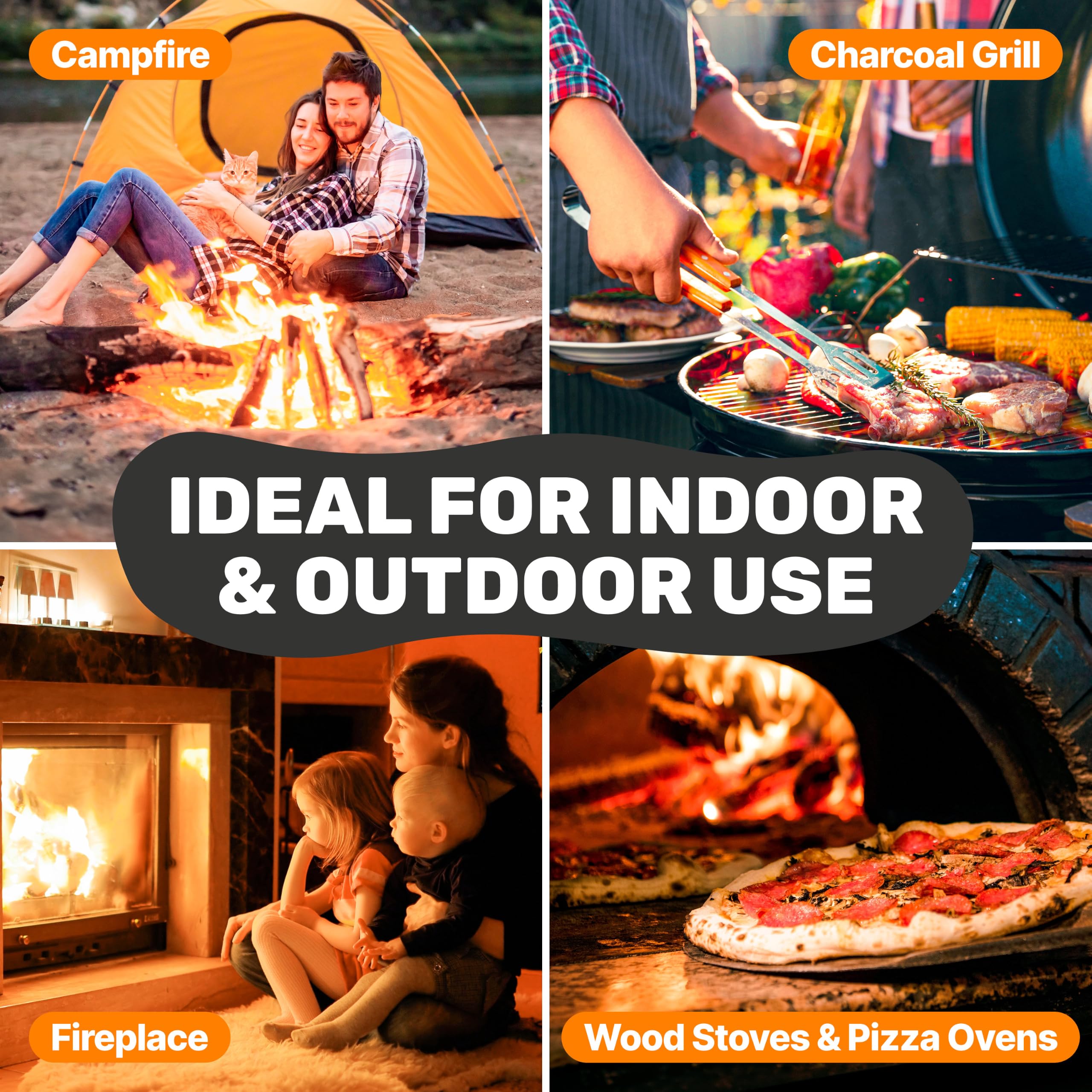 DIMTORI iniciador junto a horno de pizza mostrando compatibilidad para cocinar limpio