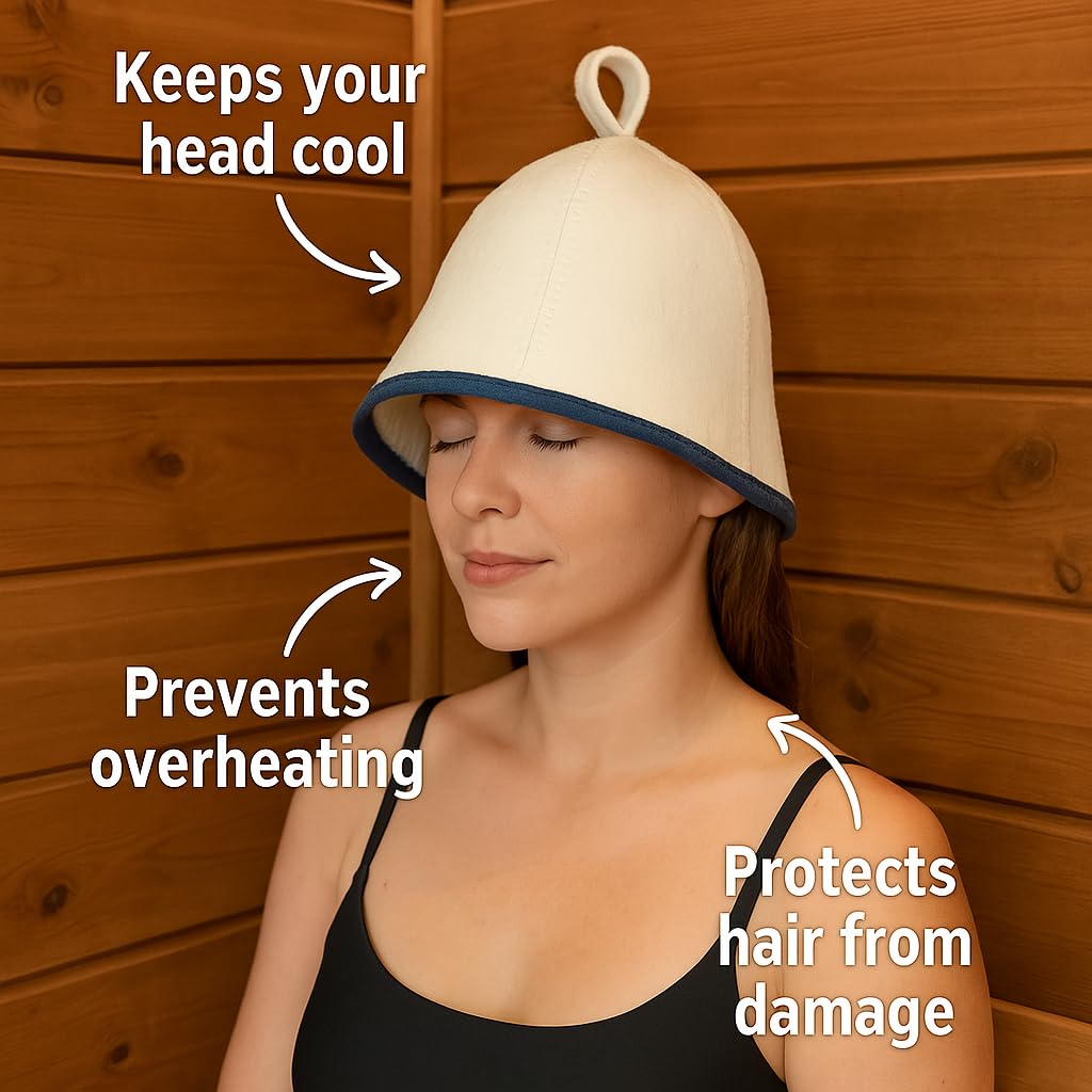 DIVELUX gorra en uso en sauna mejora confort y duración de sesión
