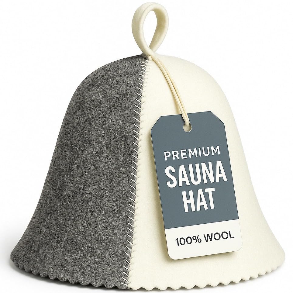 DIVELUX gorro de sauna frontal mostrando forma y ajuste para confort