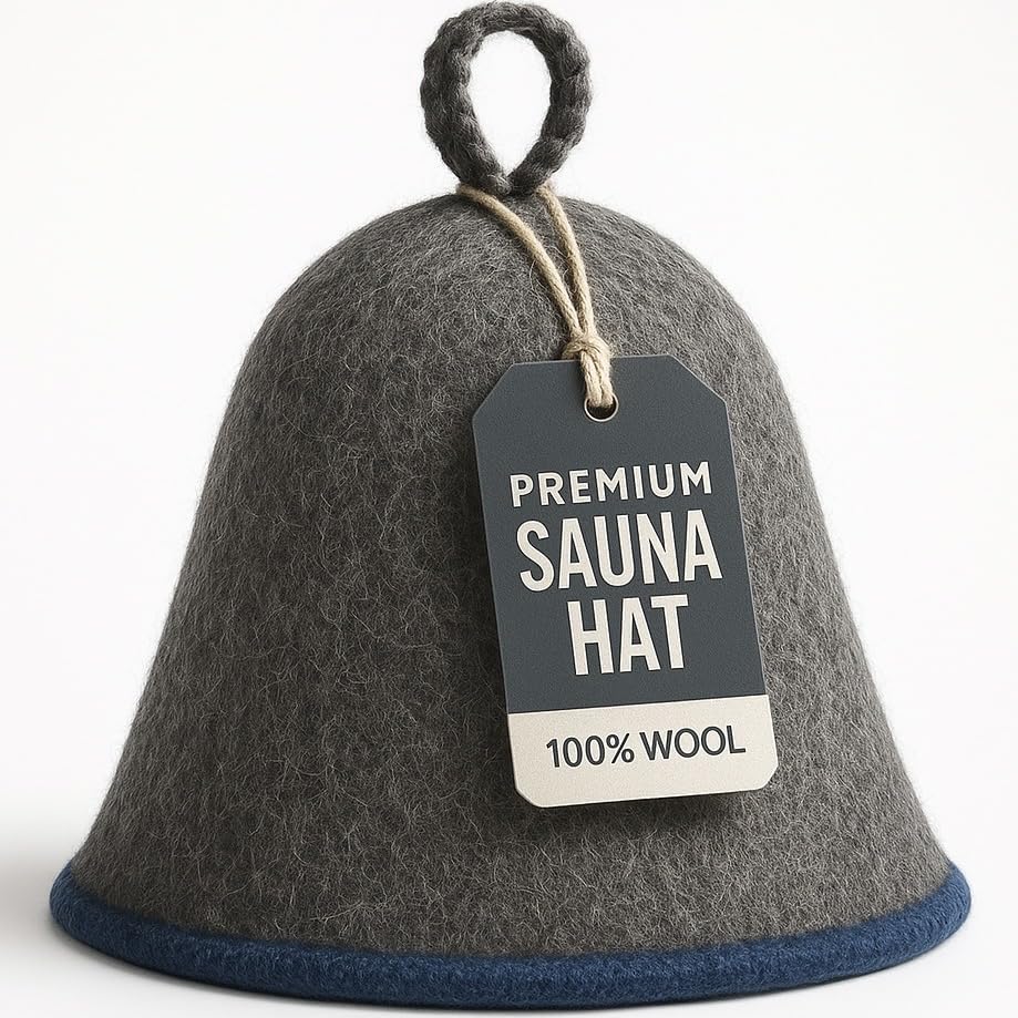 DIVELUX gorro sauna frontal mostrando forma y cobertura para confort
