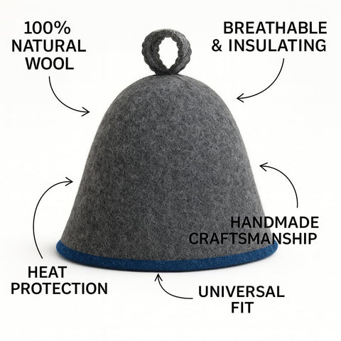 DIVELUX gorro sauna textura de fieltro de lana que ofrece aislamiento