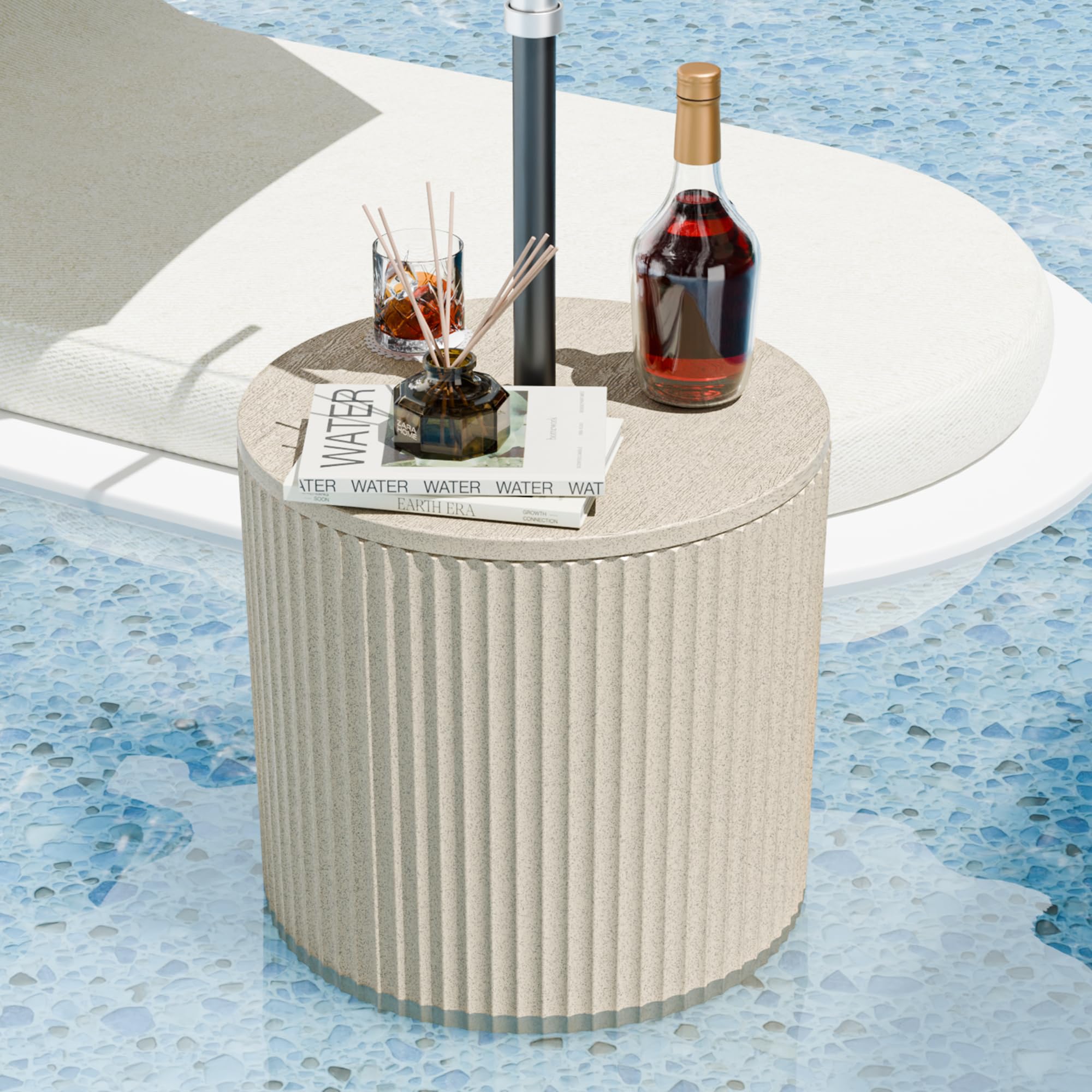 Diyfire comparación de tamaño junto a una silla para escala práctica