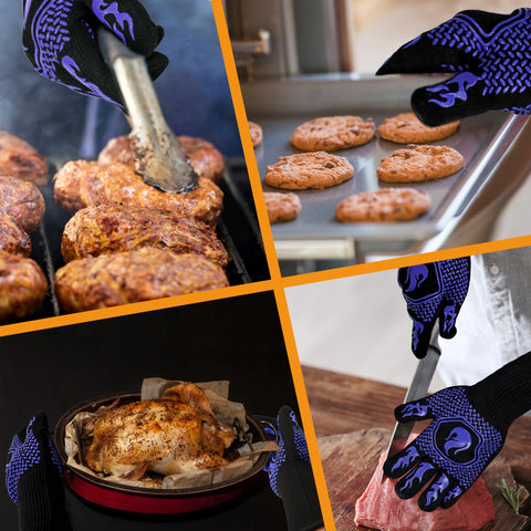 DKHDBD guantes en uso sujetando bandeja caliente con seguridad