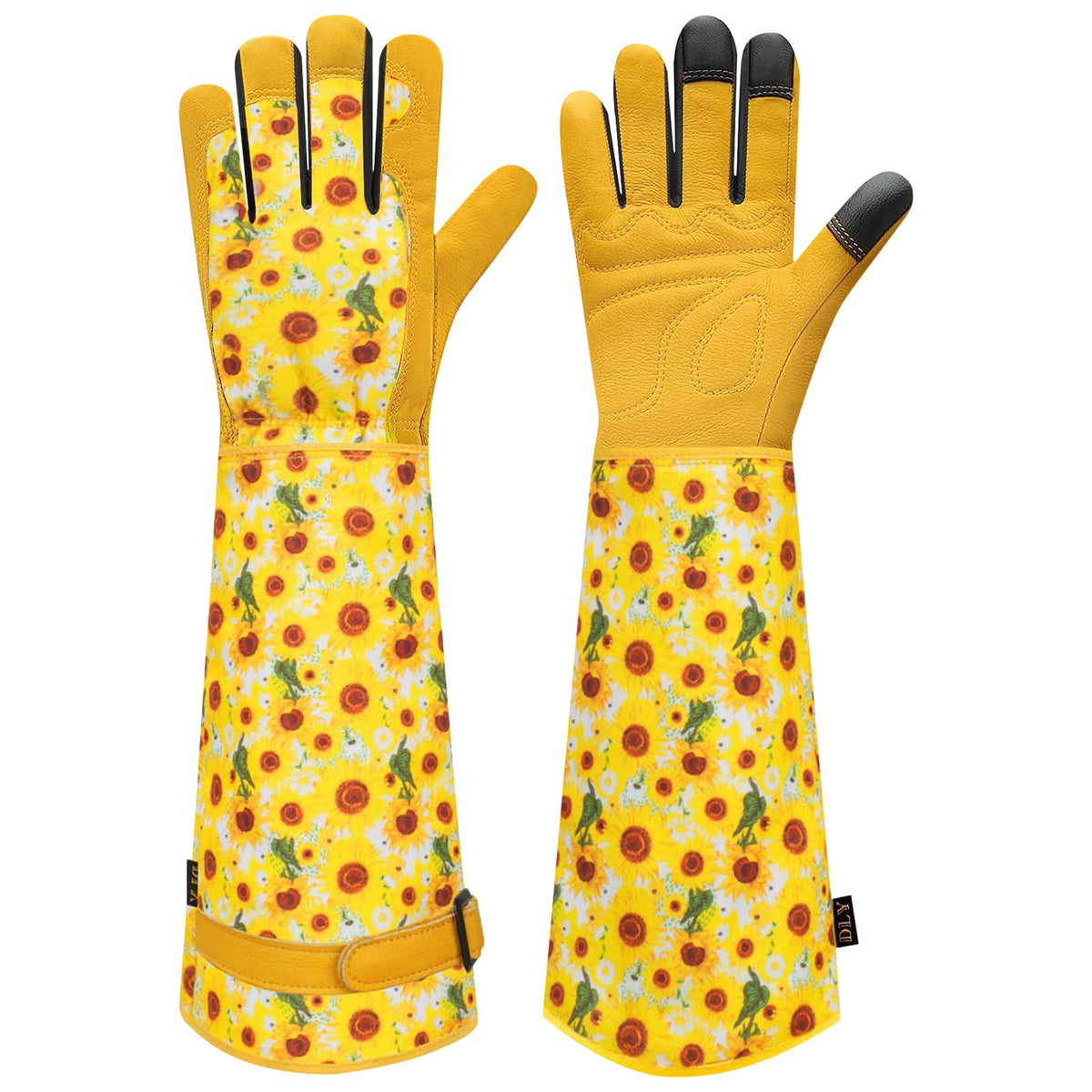 DLY guantes vista frontal con empaque y beneficios de protección