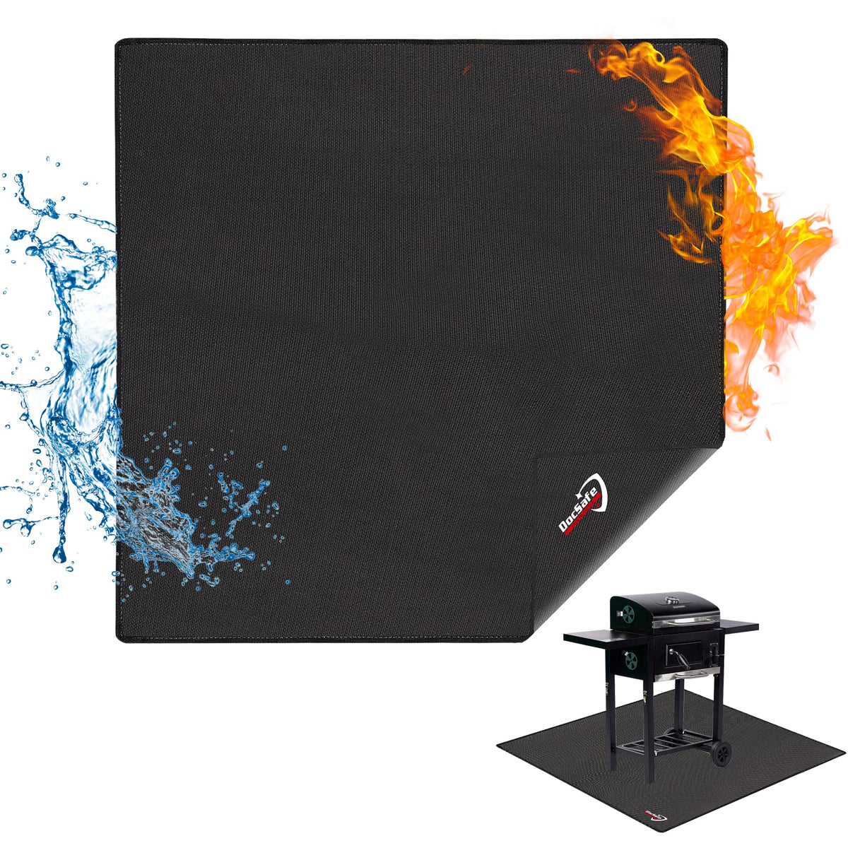 DocSafe vista frontal del empaque mostrando la alfombra protectora y tamaño 48"
