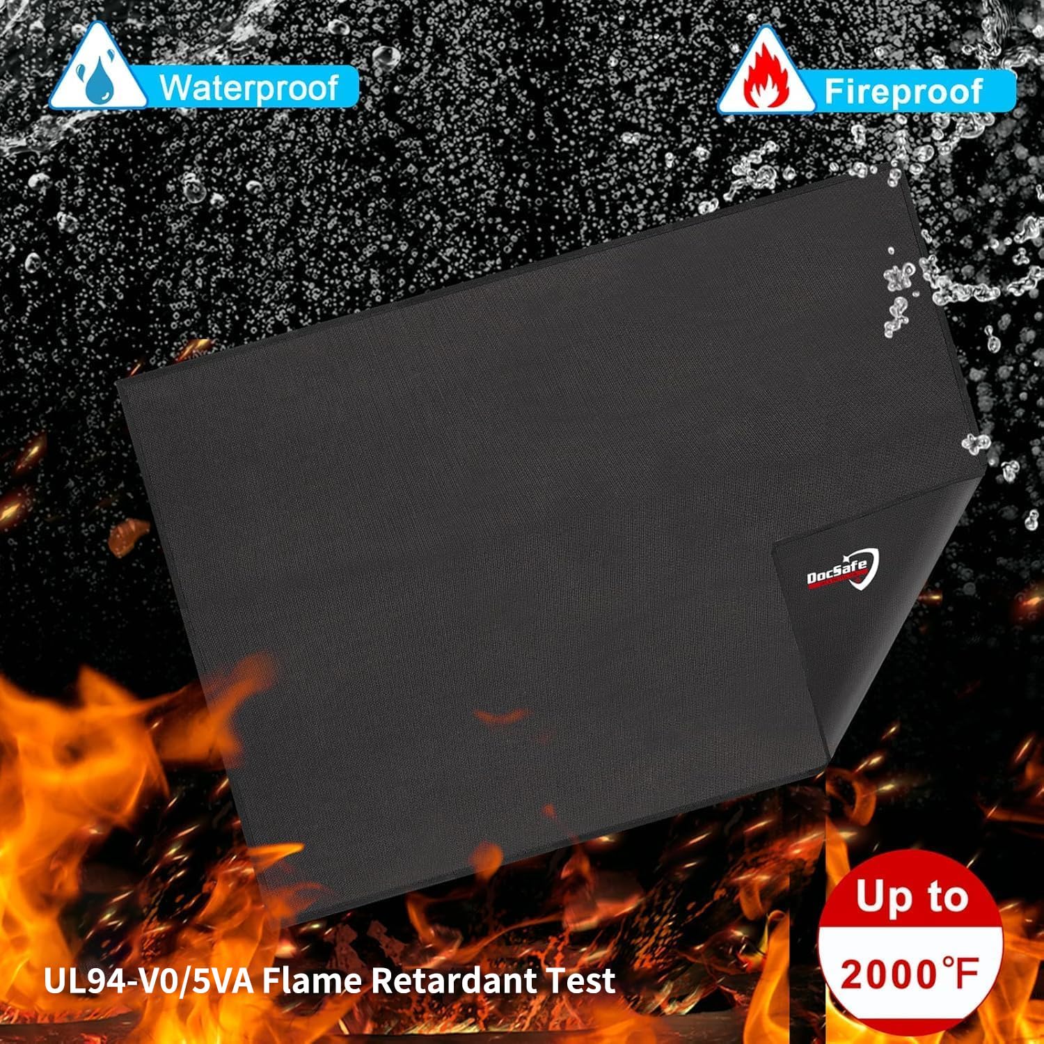 DocSafe etiqueta mostrando certificación UL94 y seguridad