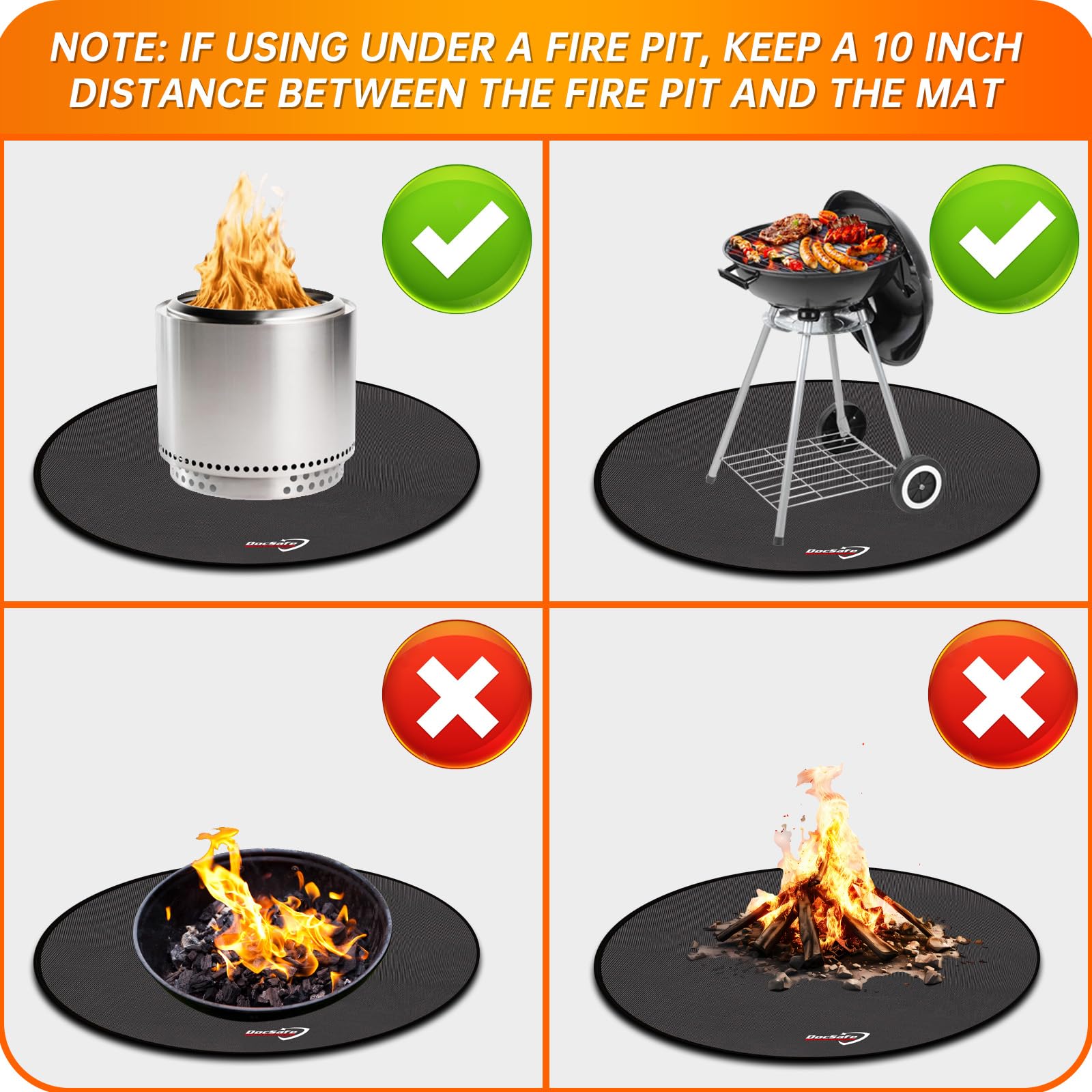 DocSafe comparación de tamaño con parrilla para referencia visual