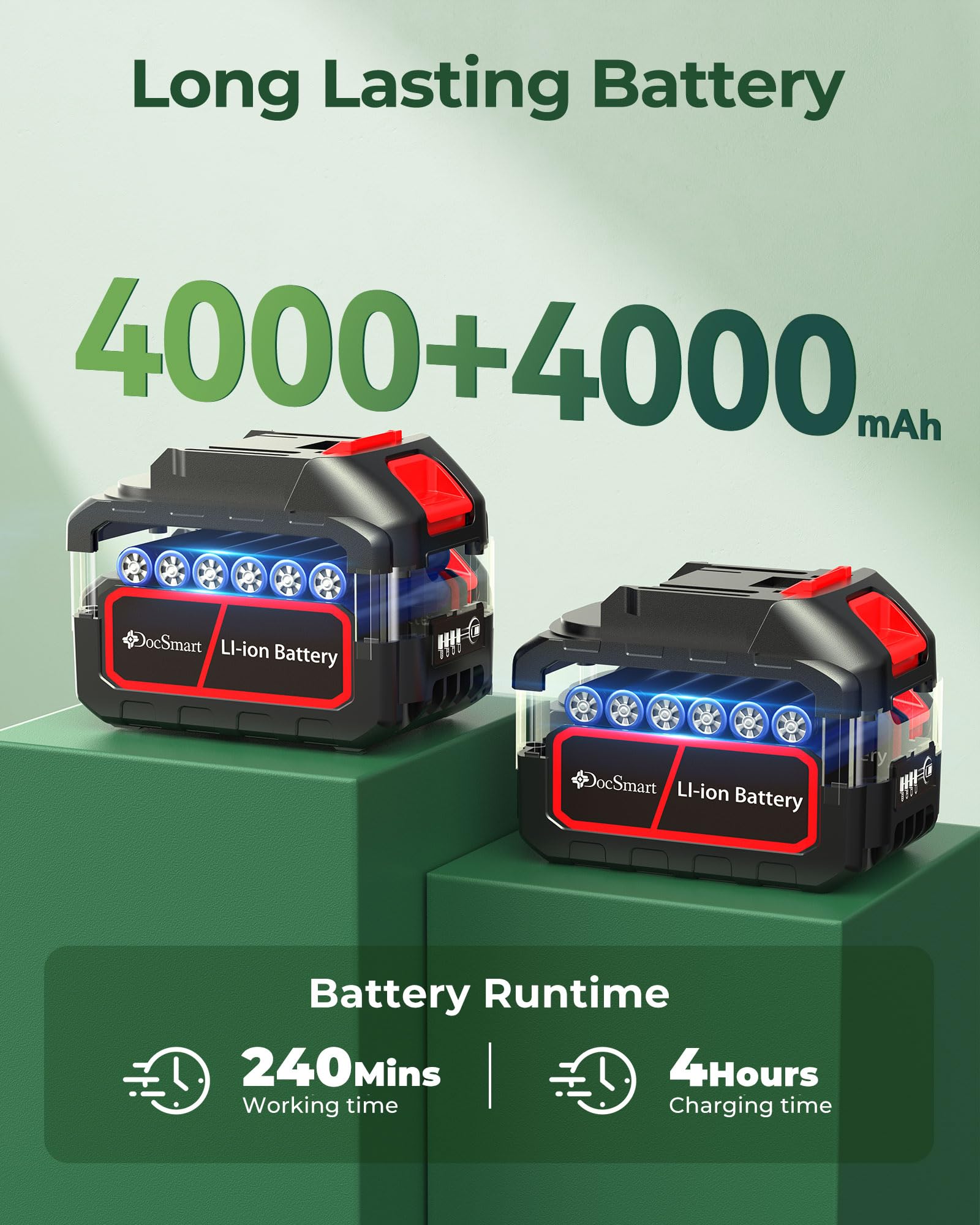 DocSmart baterías 4000mAh con cargador que ofrecen larga autonomía