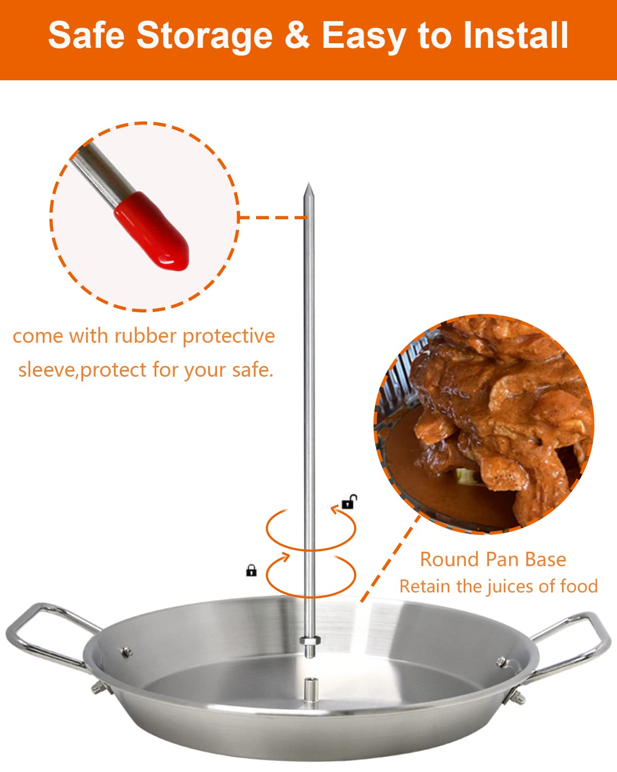 DOLAMOTY detalle de la punta de acero para apilar carne con facilidad