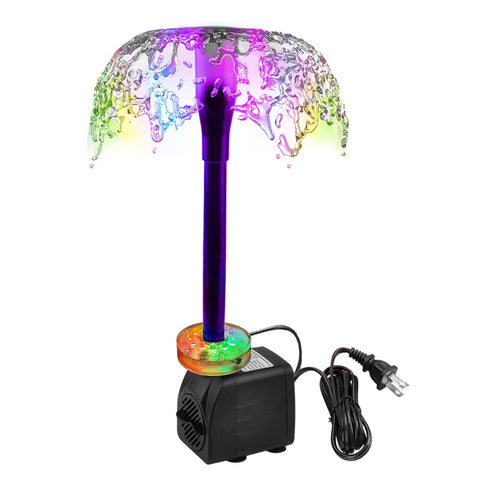 DOMICA vista frontal de la bomba con LEDs, muestra potencia y conexiones