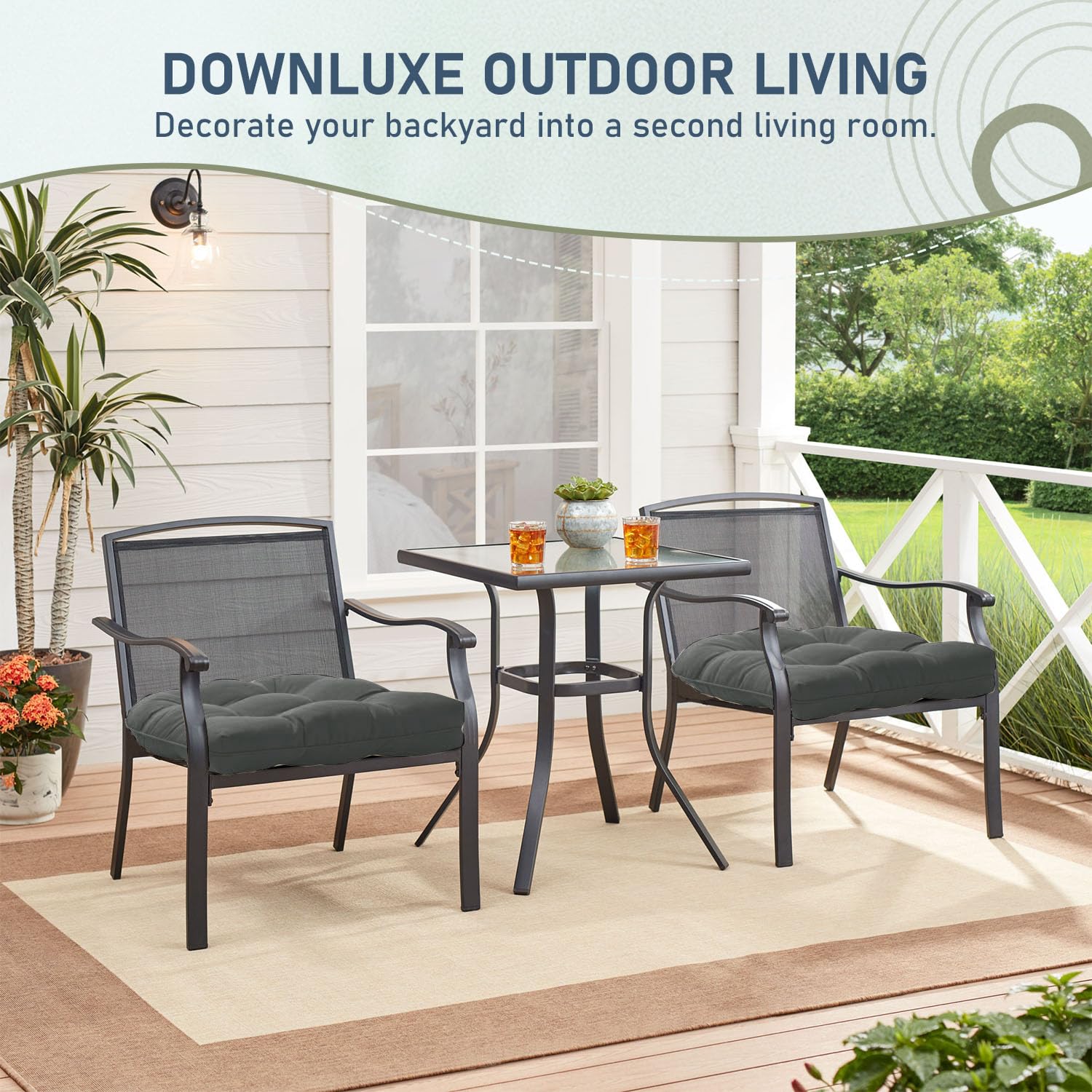 downluxe cojines en terraza mostrando estilo y confort al aire libre