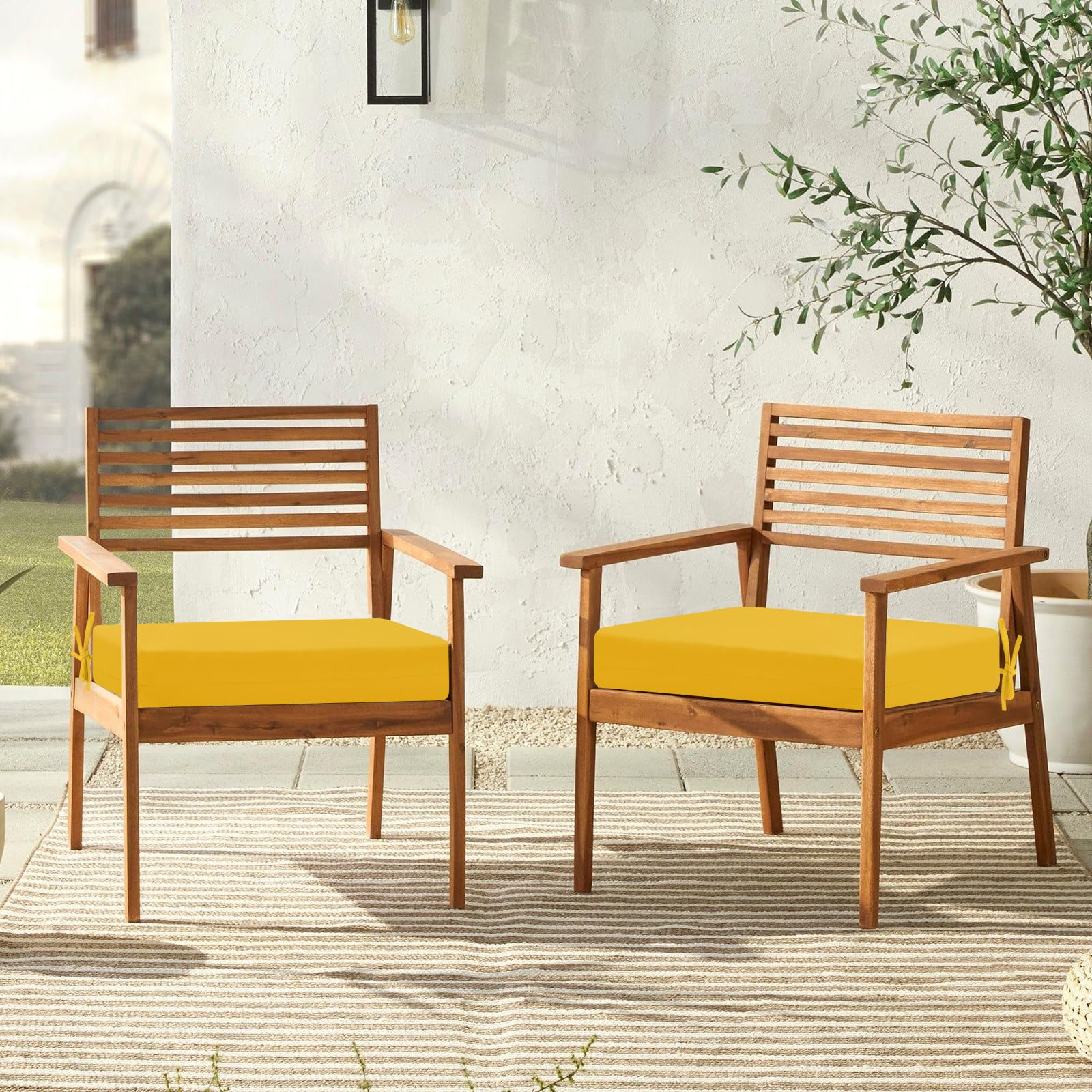 downluxe cojín en patio ambientado que mejora confort y estética