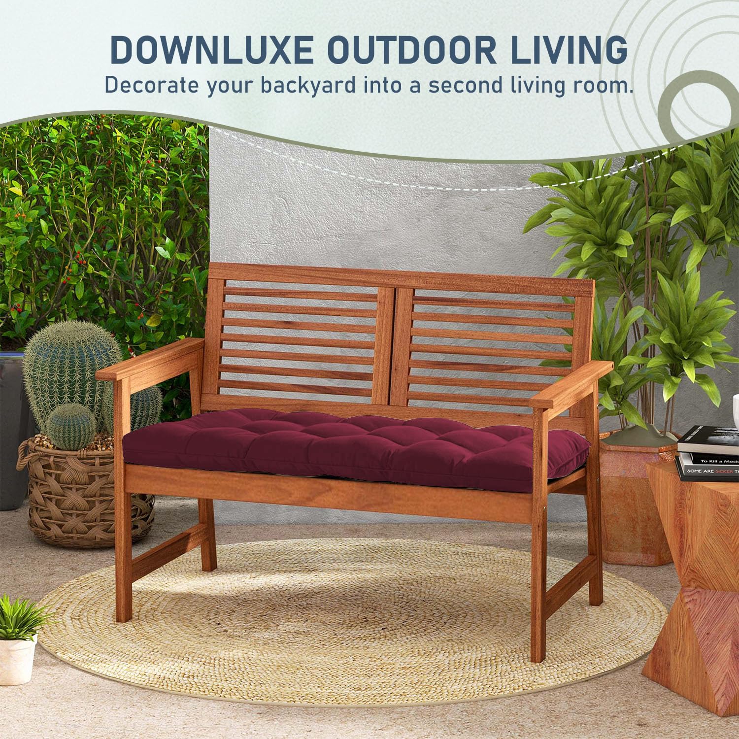 downluxe cojín en porche ambientado añade calidez y estilo
