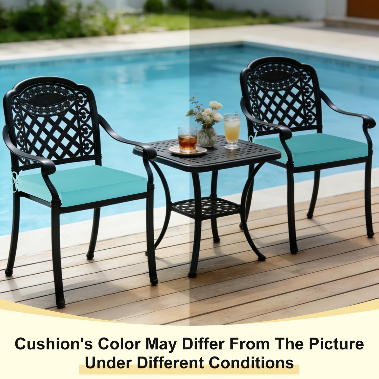 downluxe cojines en terraza estilo teal ambientación elegante