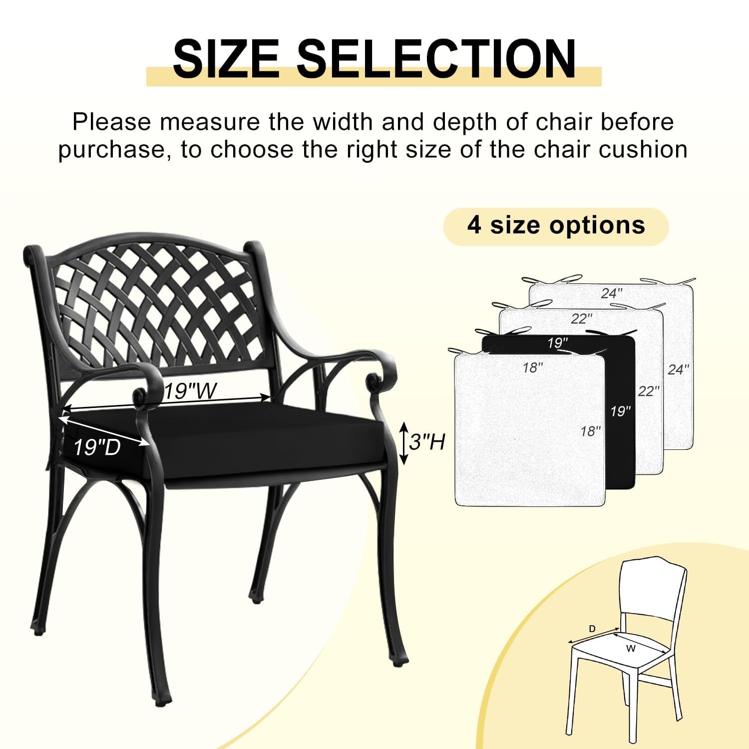 downluxe cojín colocado en silla de patio realzando confort