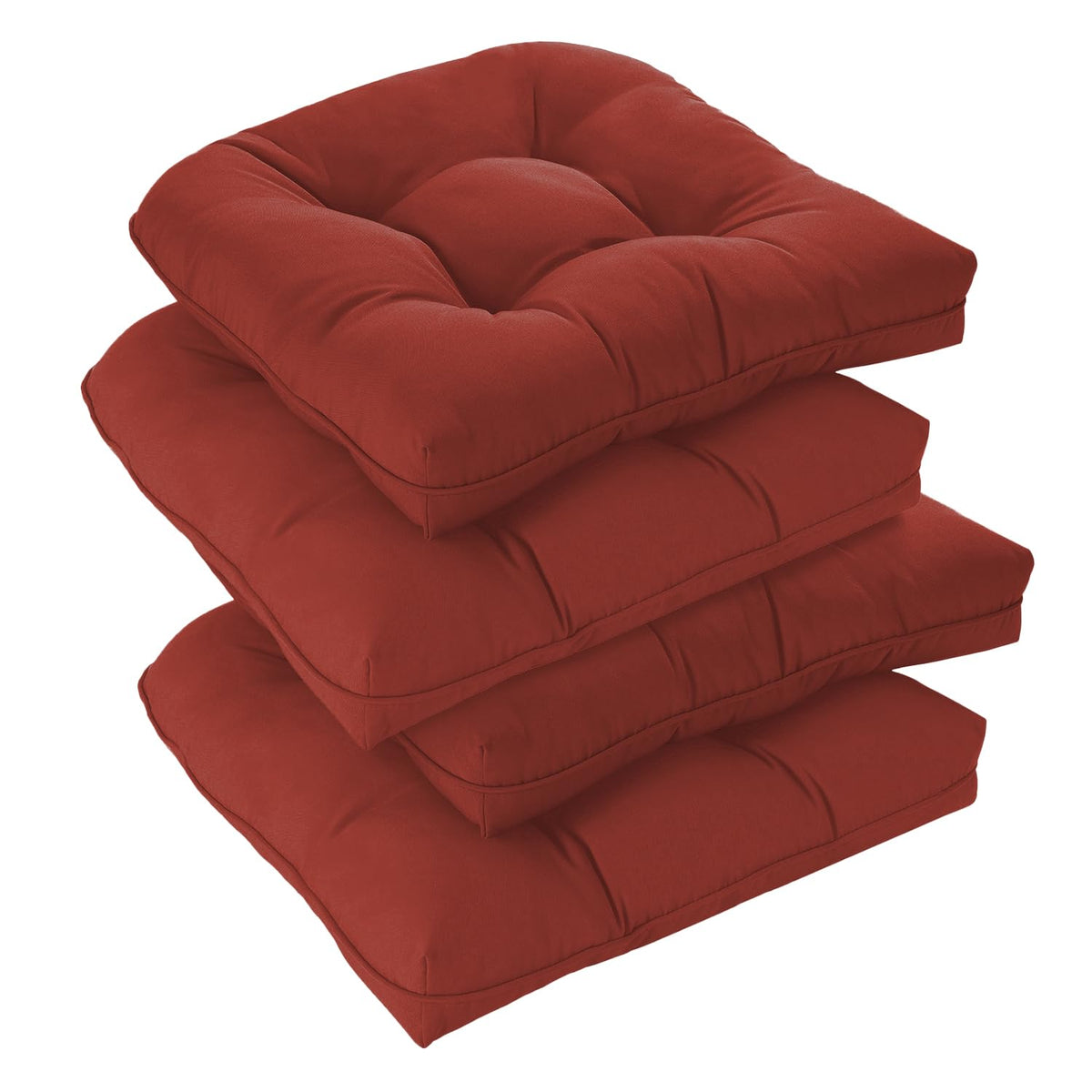downluxe cojin frontal empaquetado mostrando color brick red y forma, aporta estilo al patio