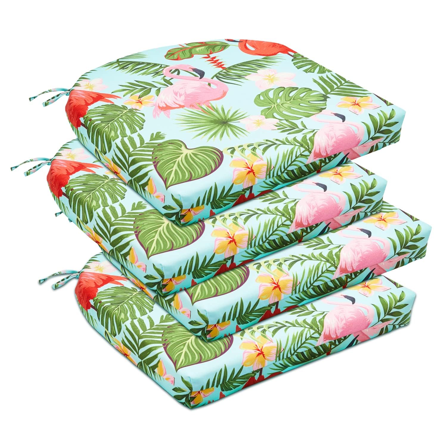downluxe vista frontal del cojín tropical flamingo muestra color y diseño atractivo