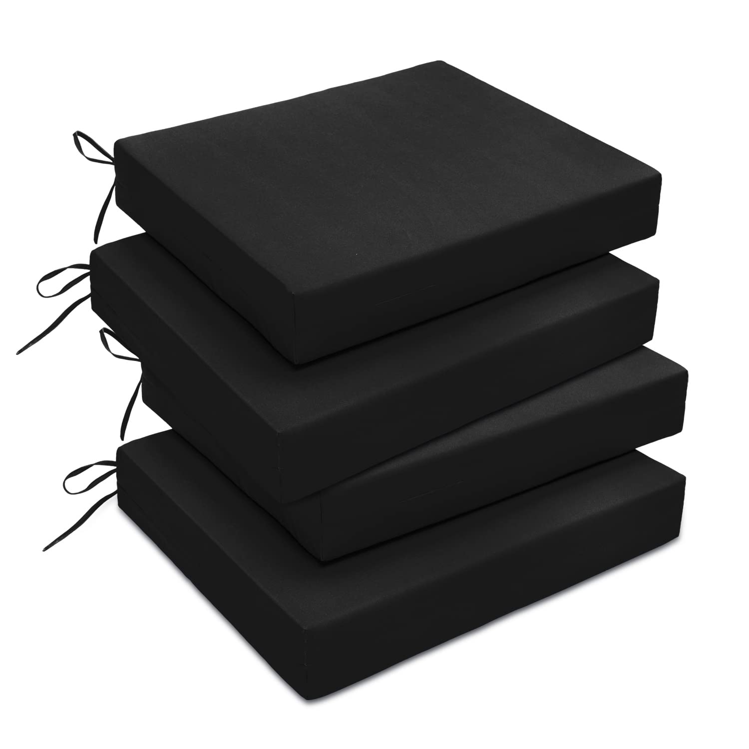 downluxe pack frontal de 4 cojines negros mostrando ajuste y estilo para patio