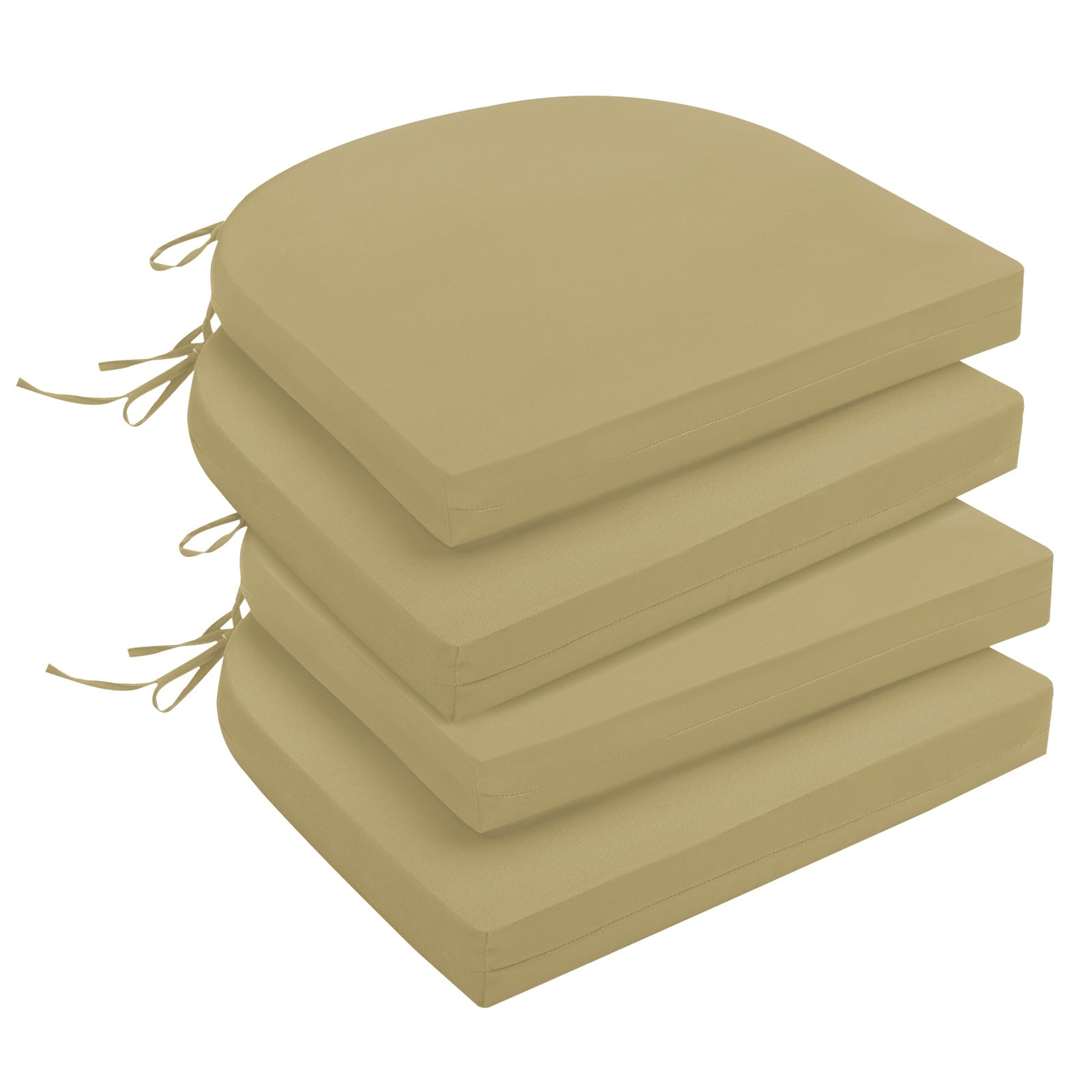 downluxe vista frontal del set de 4 cojines khaki con beneficio comodidad
