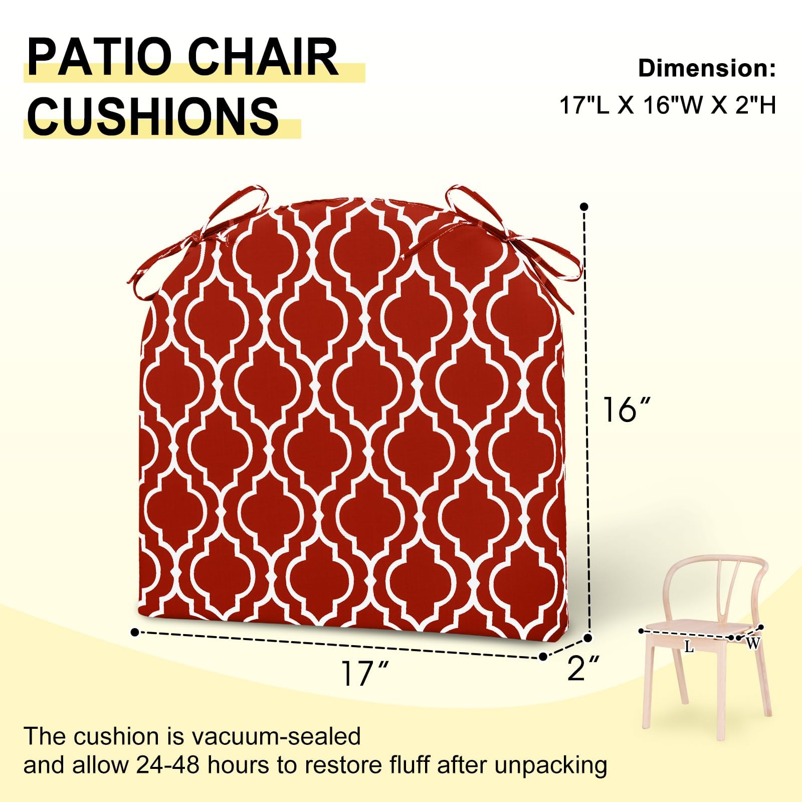 downluxe cojín junto a regla para comparar tamaño 17x16x2 pulgadas