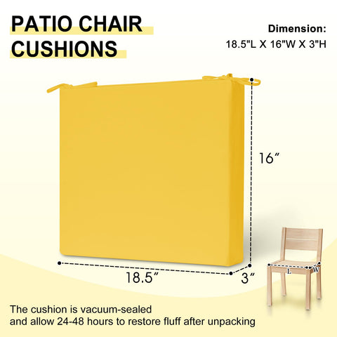 downluxe cuatro cojines apilados mostrando color amarillo vibrante