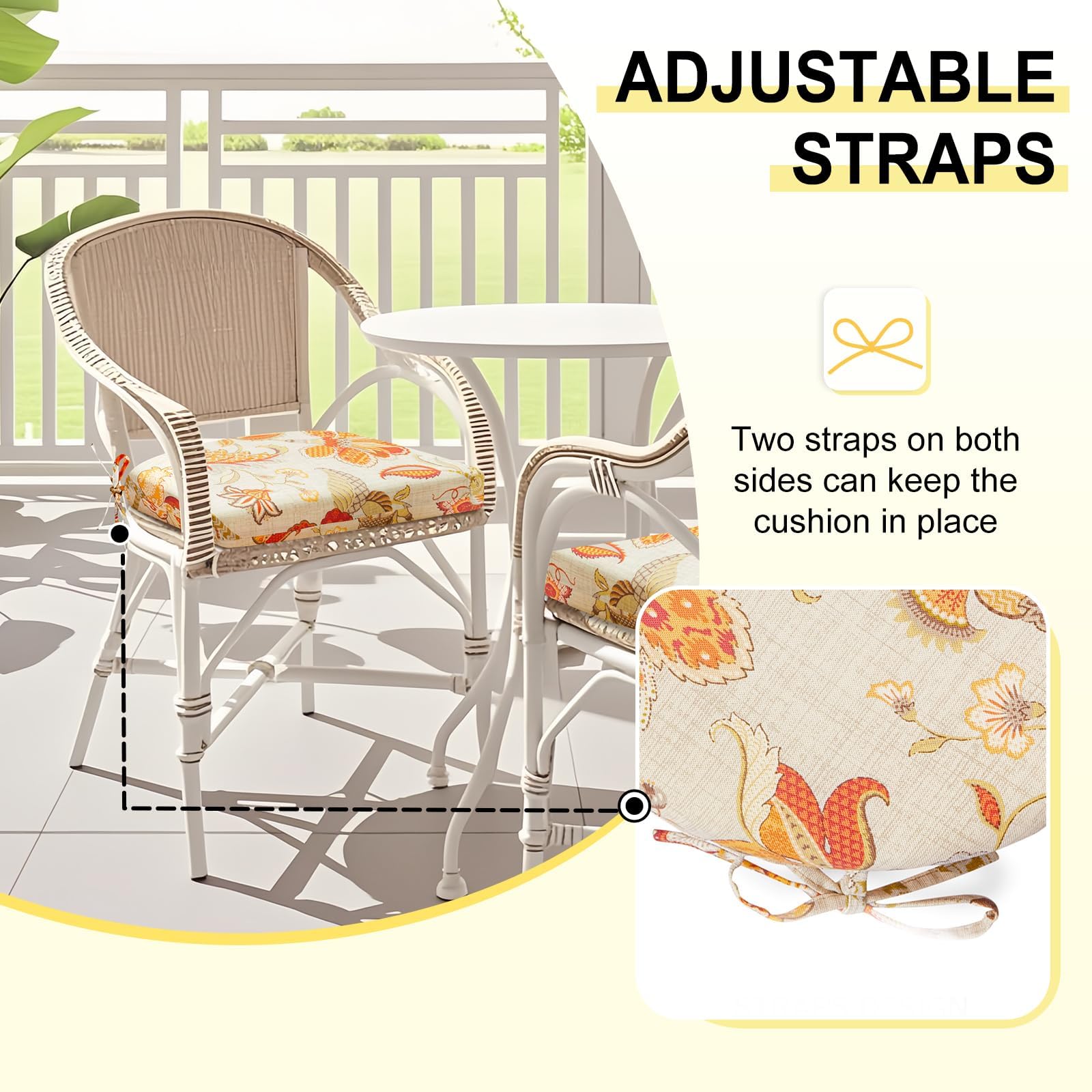 downluxe detalle de las correas ajustables, evita deslizamientos en la silla