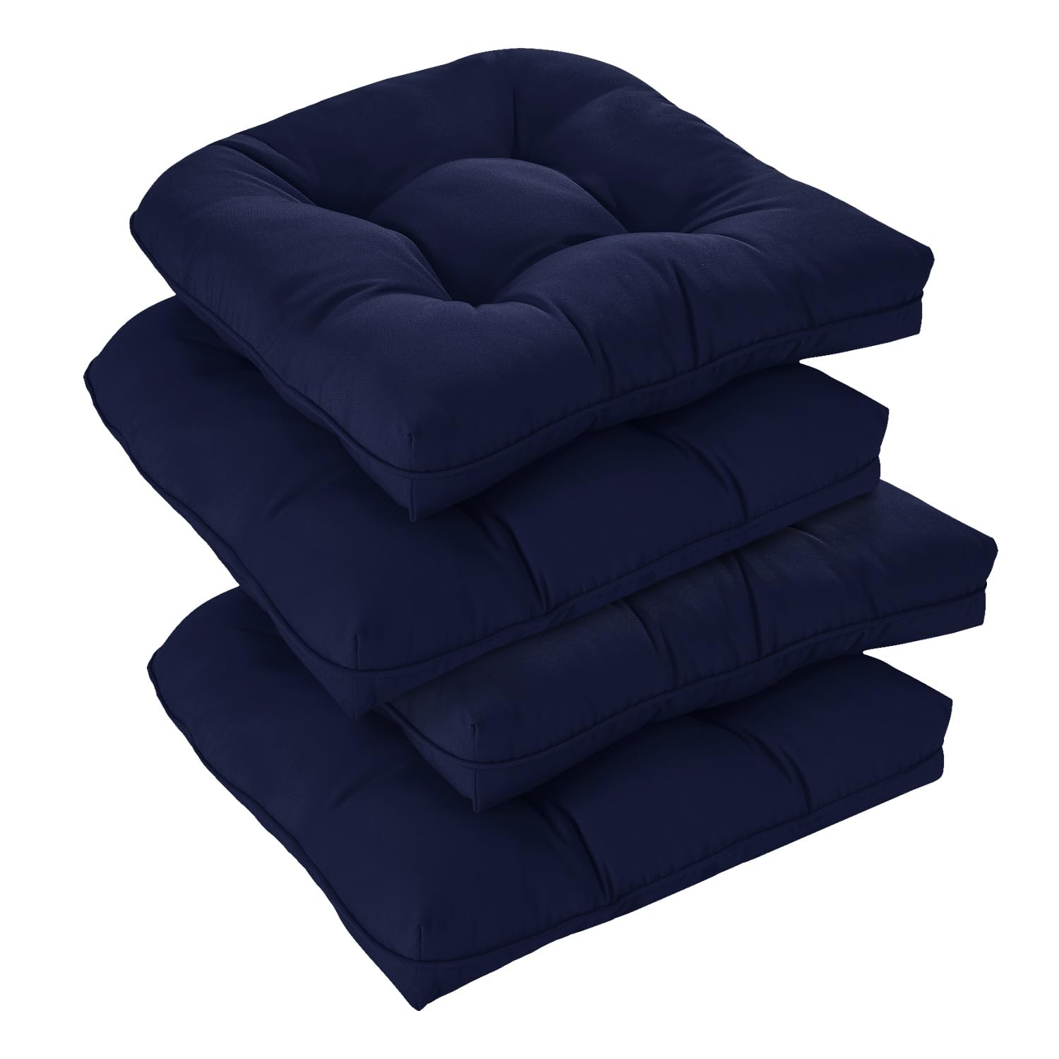 downluxe pack de cuatro cojines azul marino mostrando aspecto frontal y beneficio estético