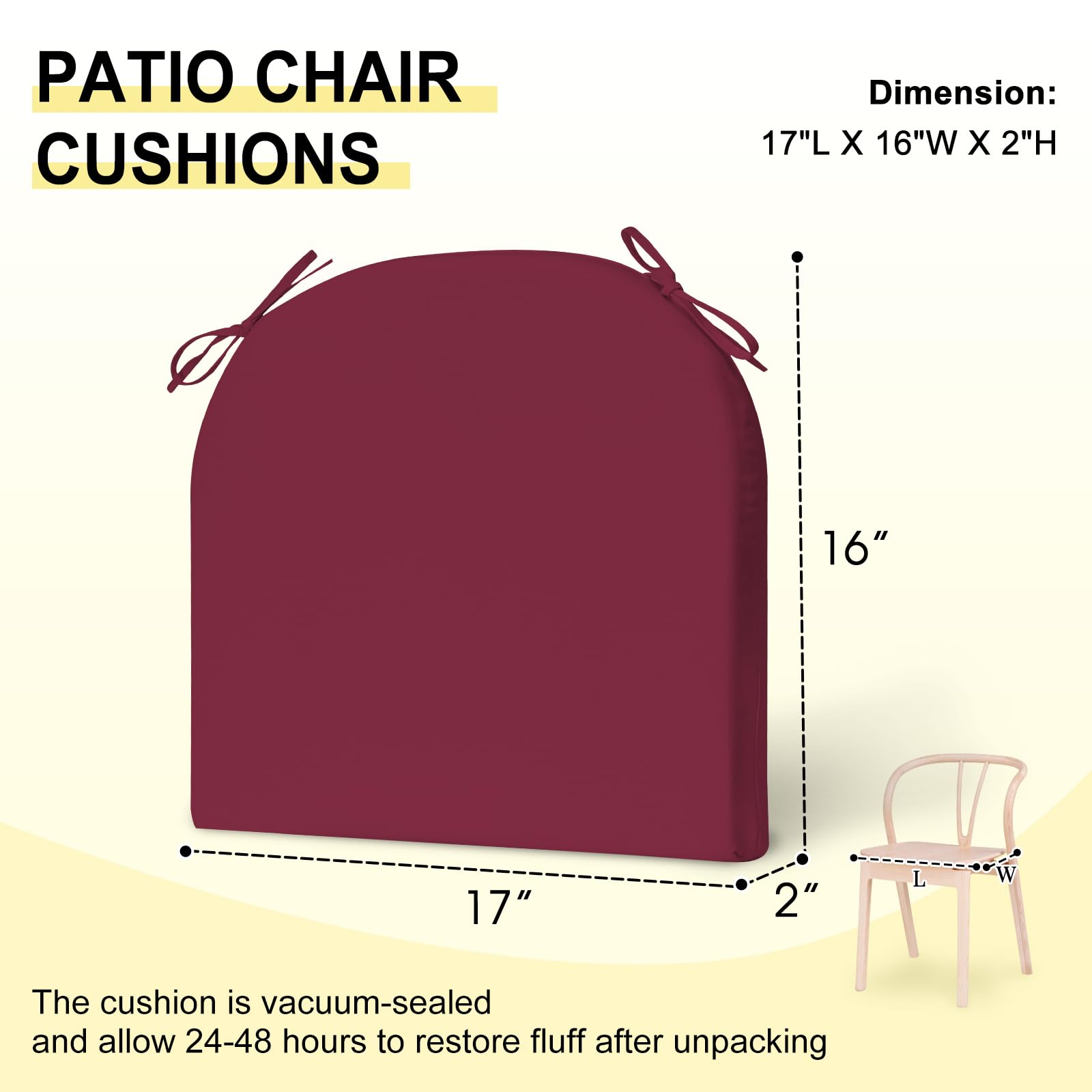 downluxe ambiente de terraza con cojines burdeos, crea espacio acogedor