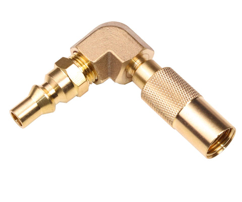 DOZYANT adaptador frontal en codo mostrando conexión limpia y segura