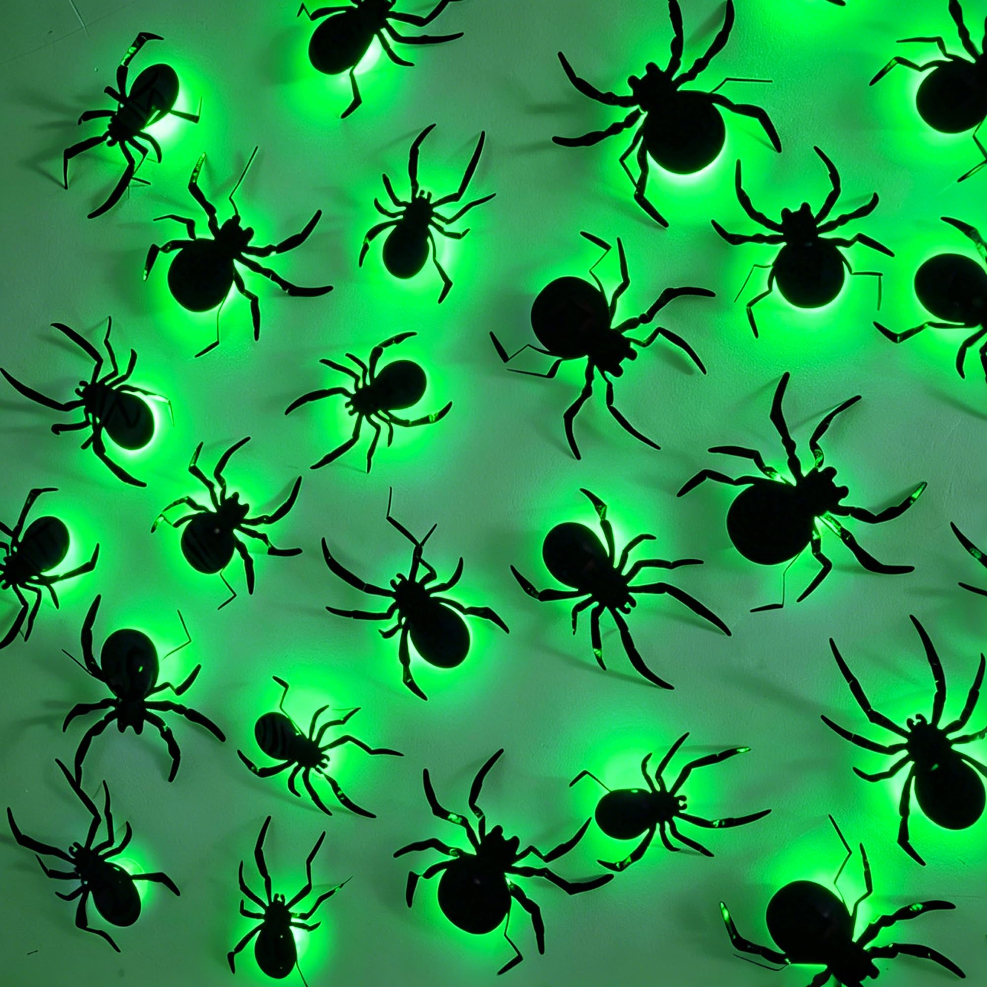 DR.DUDU paquete frontal de 36 arañas LED verdes, decoración impactante