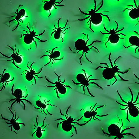 DR.DUDU paquete frontal de 36 arañas LED verdes, decoración impactante