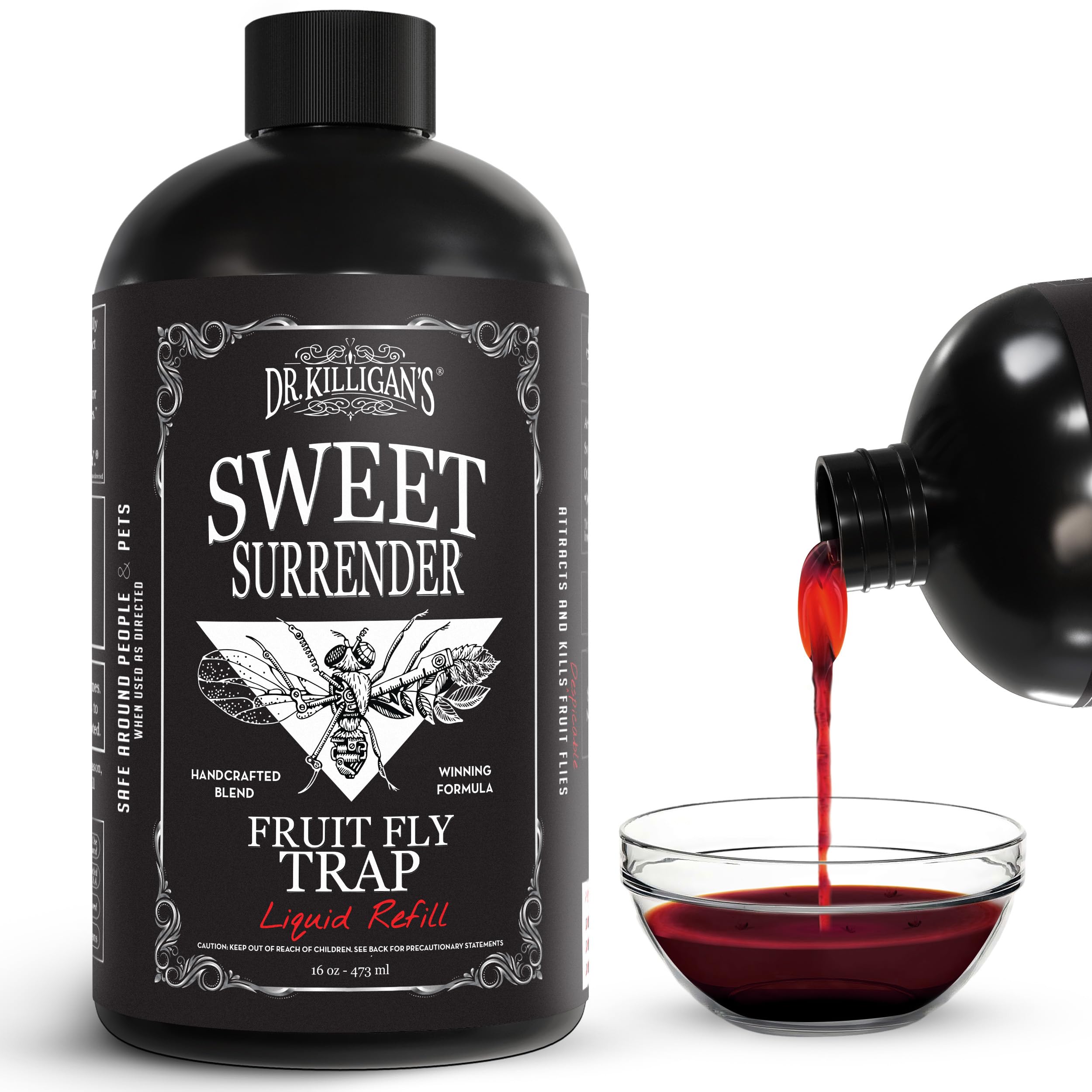 Dr. Killigan's botella frontal mostrando formato y durabilidad