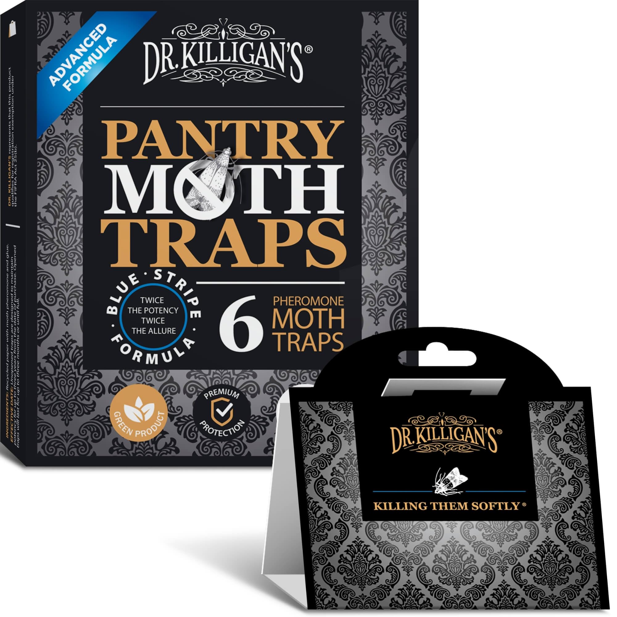 Dr. Killigan's frente del empaque mostrando producto y cantidad, solución confiable