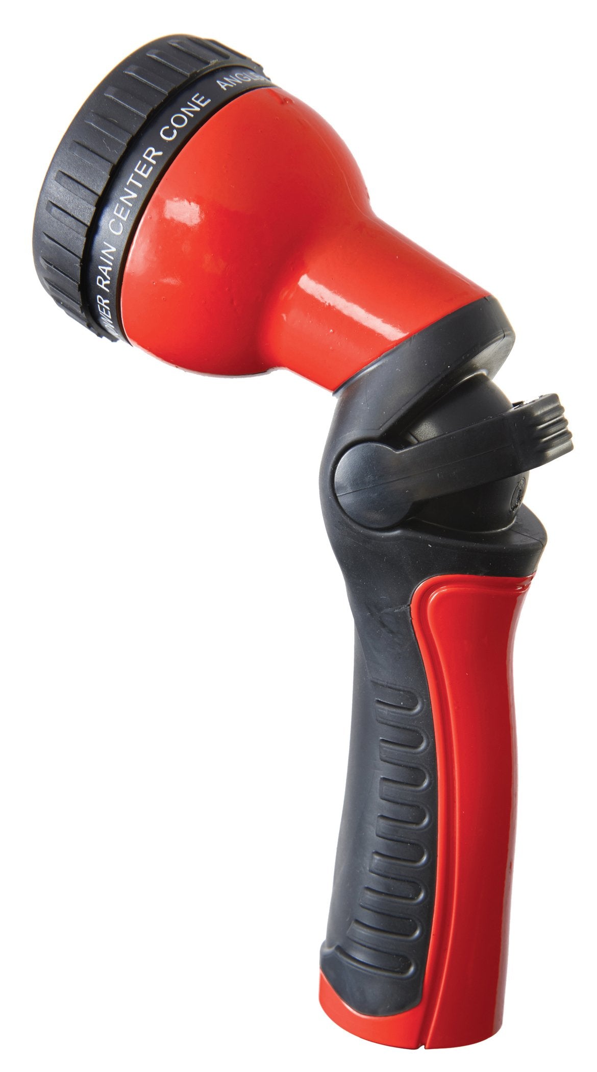 Dramm pistola de riego vista frontal resistente y ergonómica para mayor control