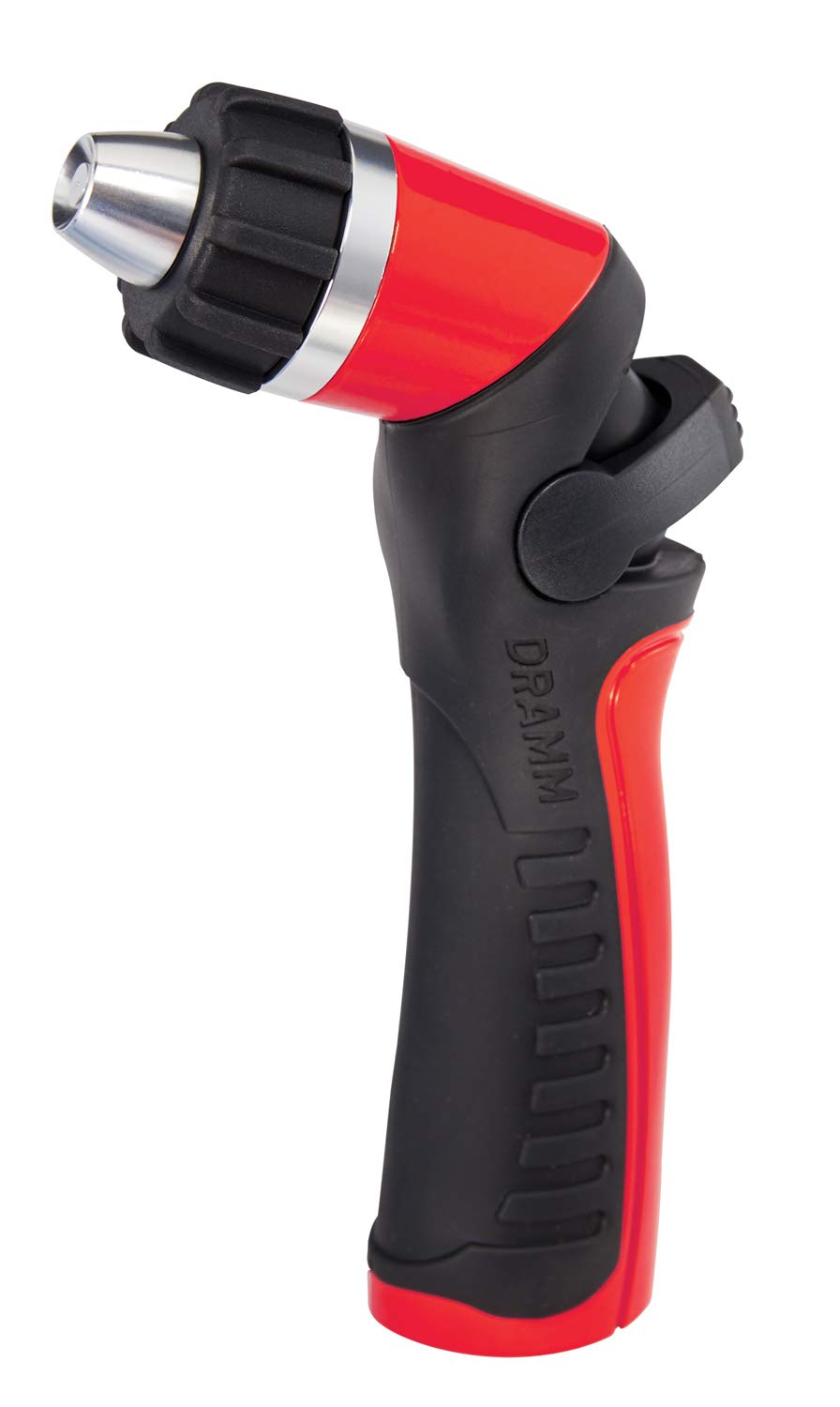 Dramm pistola frontal roja mostrando diseño ergonómico y control fácil