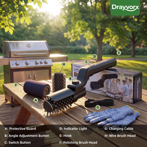drayvorx comparativa de tamaño con mano, control ergonómico y alcance