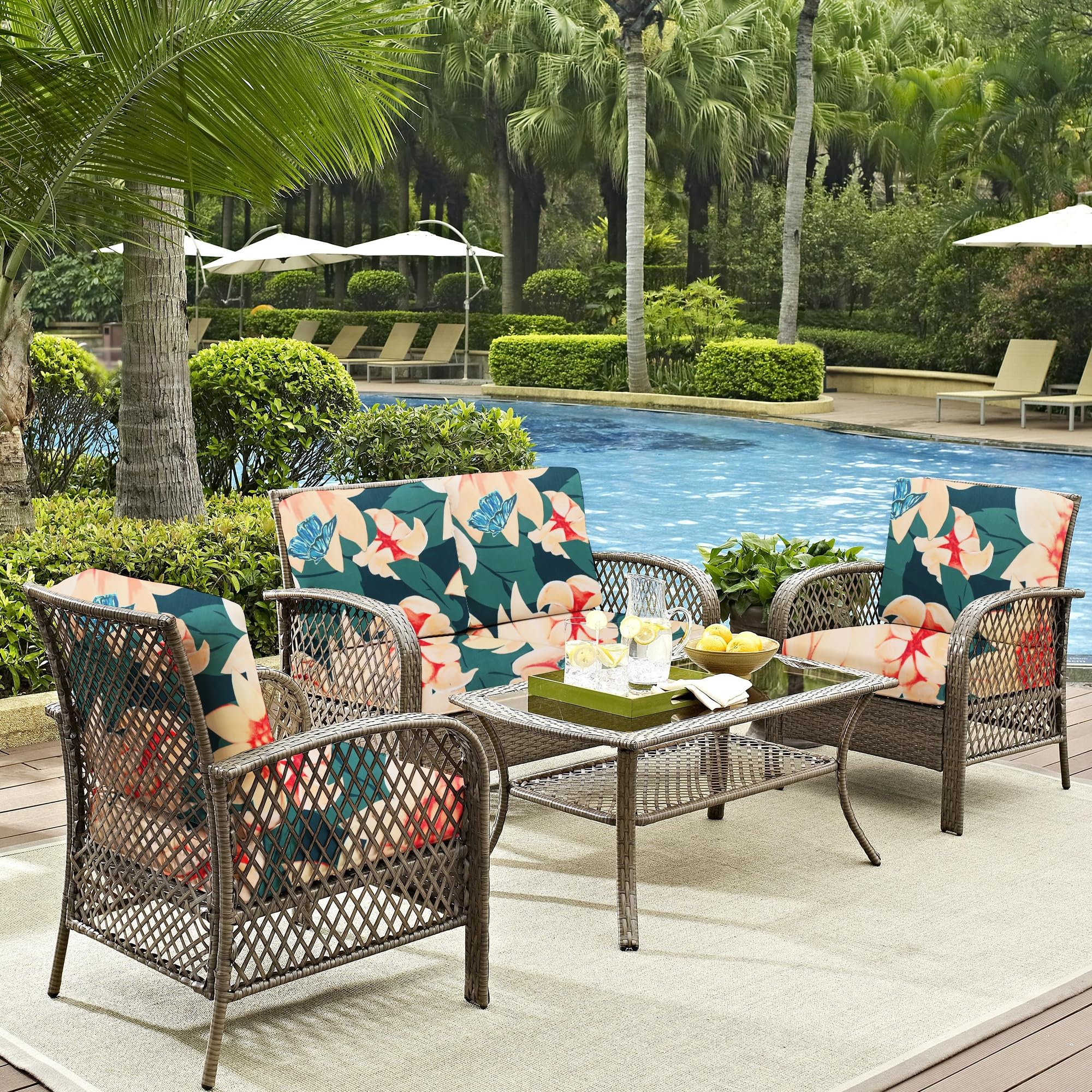 DREAHOTEXTIL ambiente de patio con fundas, añade estilo y resistencia